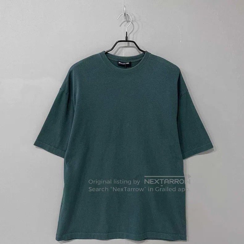 Balenciaga Balenciaga Dark Green Back Logo Short Sleeve Size US M / EU 48-50 / 2 - 1 Thumbnail