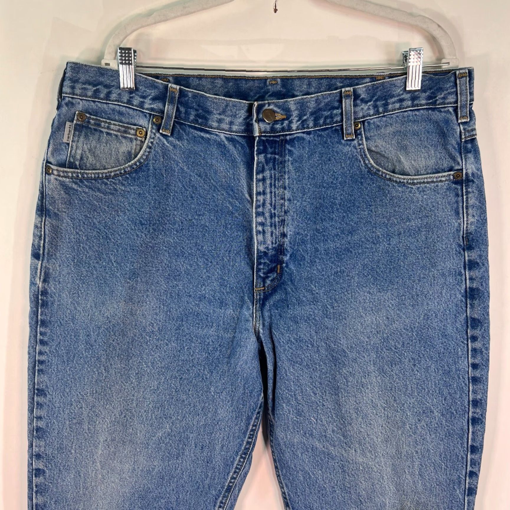 Carhartt VINTAGE Carhartt Pants Mens 40 Blue Relaxed Fit Dungaree Work Wear Outdoor 40x30 Size US 40 / EU 56 - 2 Thumbnail