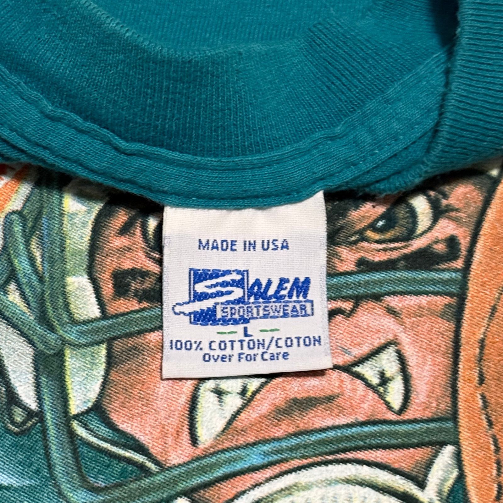 NFL × Salem Sportswear × Vintage 1993 Miami Dolphins Rumble Fish Shirt Large Dan Marino NFL Size US L / EU 52-54 / 3 - 5 Thumbnail