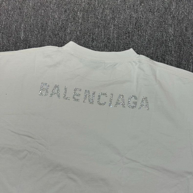Balenciaga Balenciaga Back Flash Diamond logo White Short Sleeve T-sh Size US M / EU 48-50 / 2 - 5 Thumbnail
