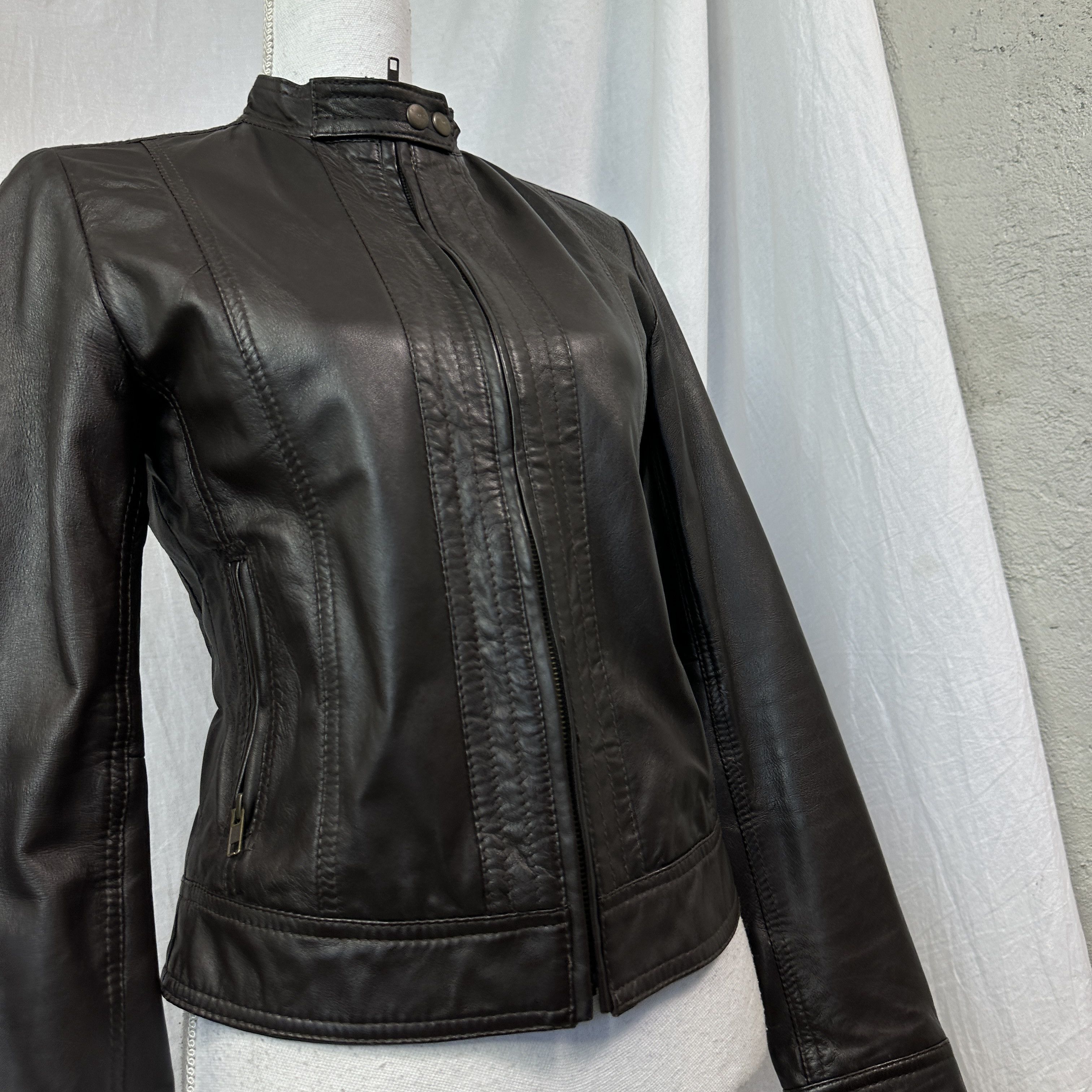 Vintage Vintage Leather Biker Moto Racing Chocolate Brown Jacket 00s Size US M / EU 48-50 / 2 - 4 Thumbnail