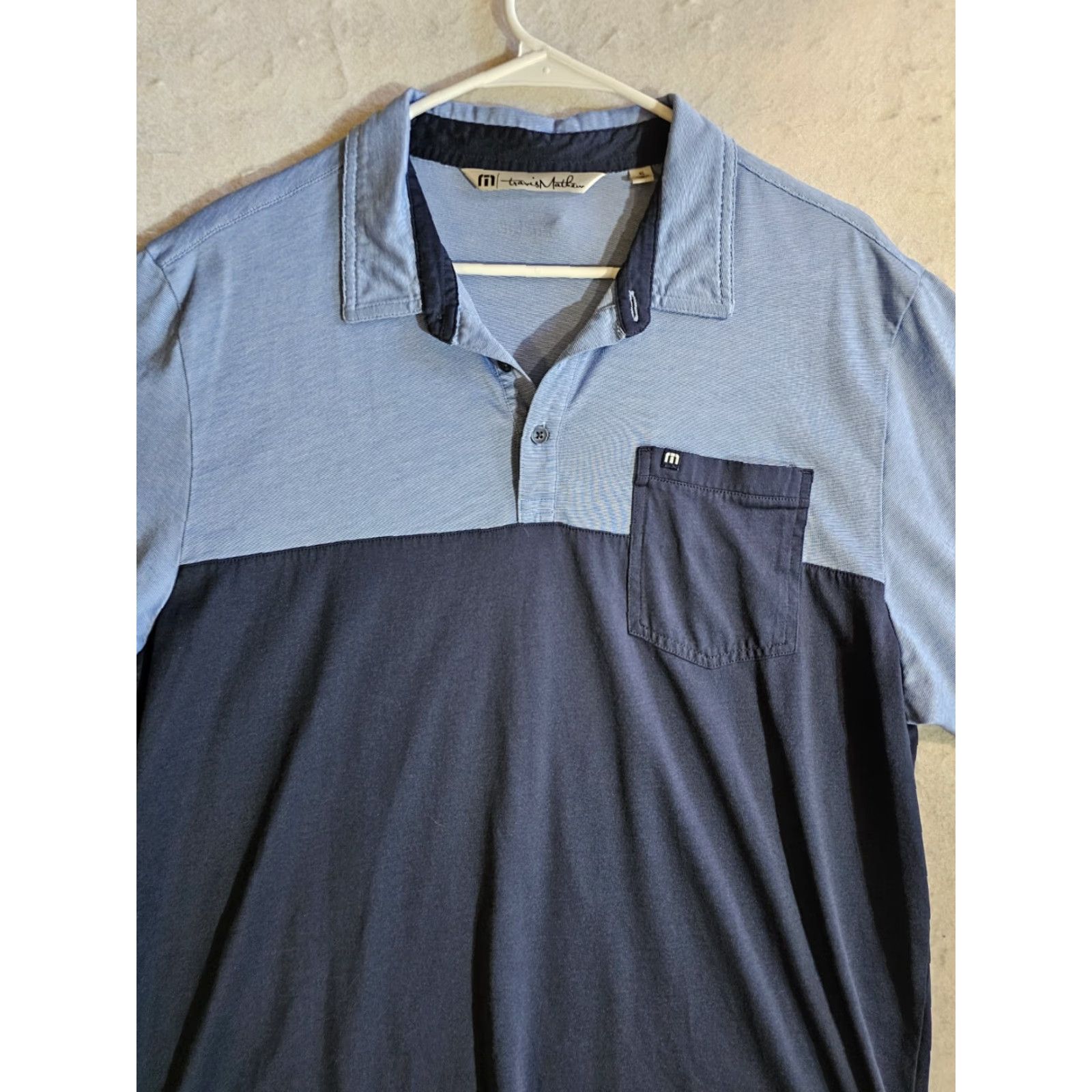 TravisMathew Travis Mathew Signature Golf Performance Polo Mens XL Blue & Black Size US XL / EU 56 / 4 - 2 Thumbnail