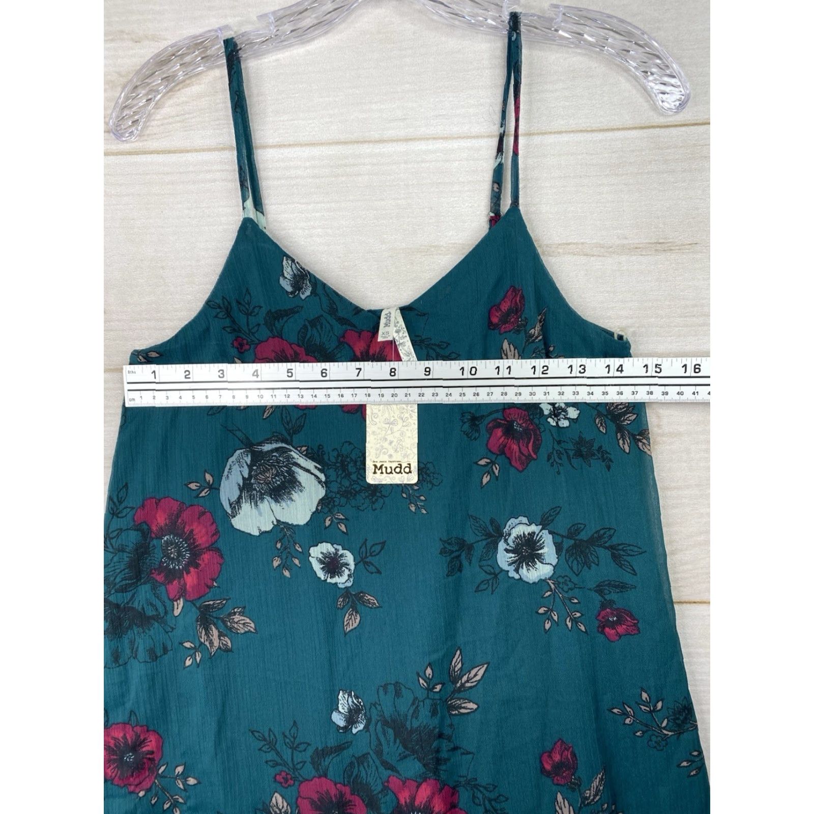 Vintage Mudd Slip Dress Womens XS Green Floral Y2K Sleeveless Lined V-Neck Pullover NWT Size XS / US 0-2 / IT 36-38 - 3 Thumbnail