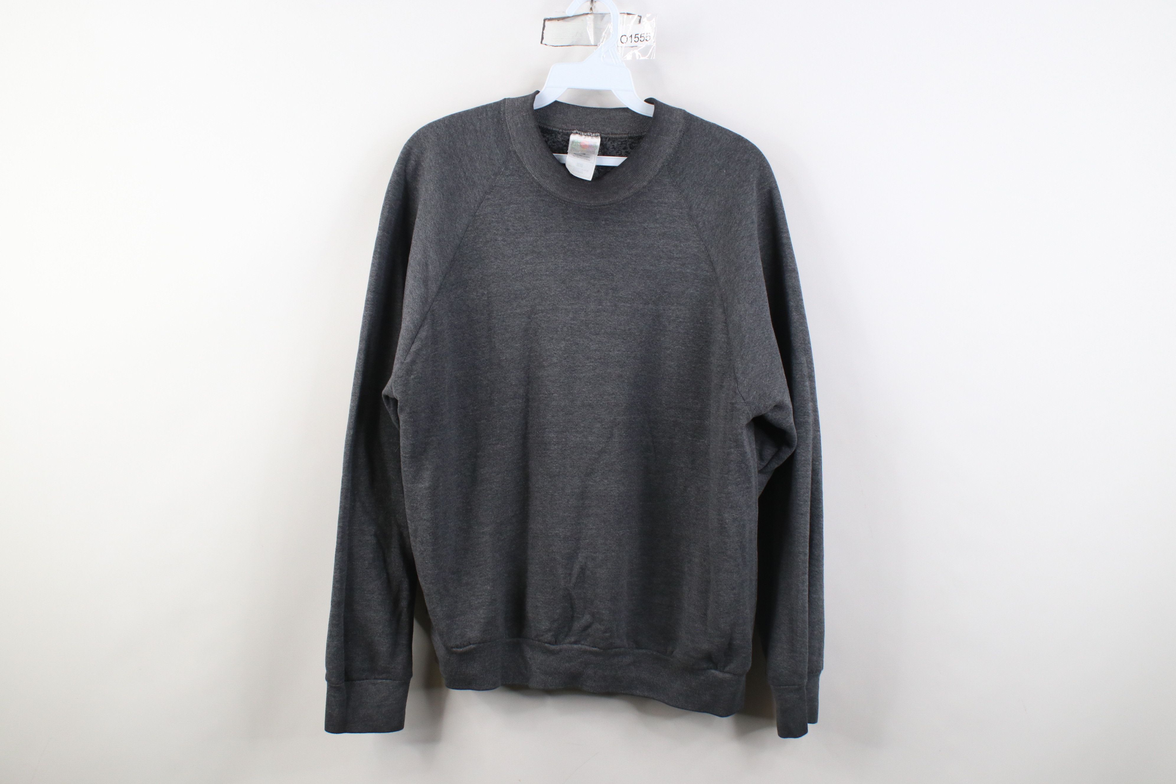 Vintage Vintage 90s Streetwear Blank Raglan Crewneck Sweatshirt Gray Size US L / EU 52-54 / 3 - 1 Thumbnail