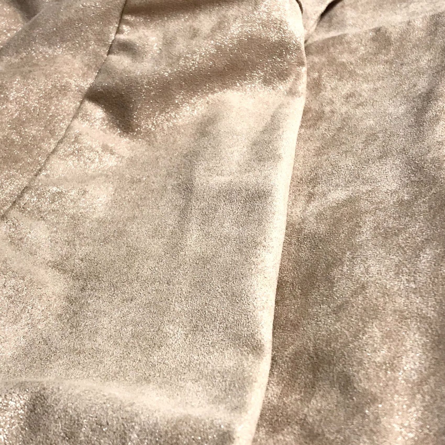 Vintage Ellison Blazer Shirt Women Peach Blush Faux Suede Gold Sparkle 3/4 Tie Sleeve Career Size L / US 10 / IT 46 - 4 Thumbnail