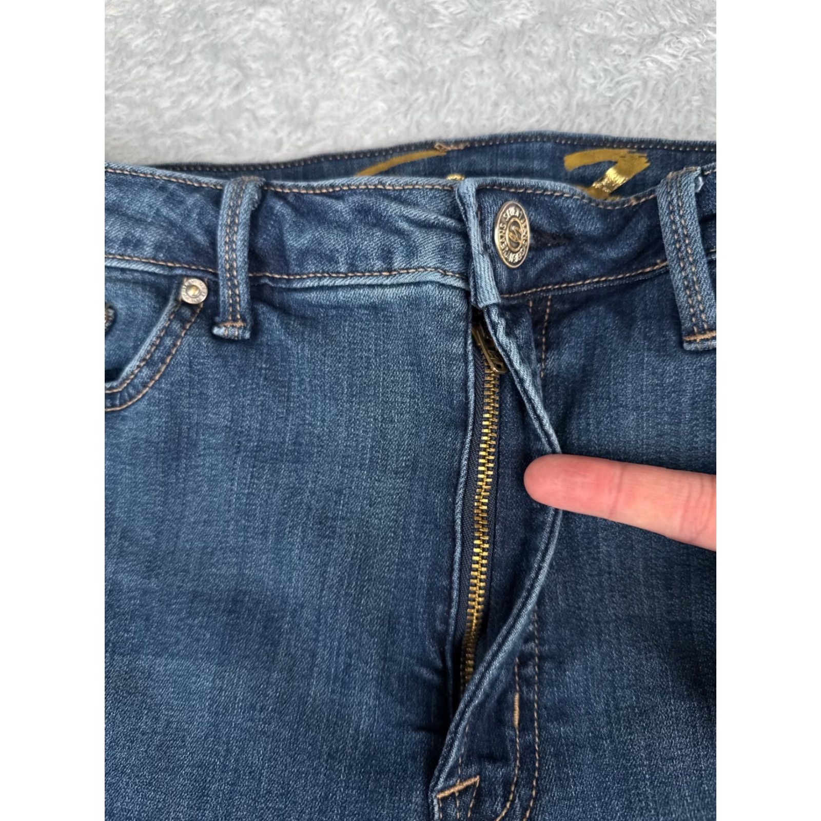Vintage Seven7 Jeans Women 14 Blue Denim Bootcut High Rise 32x24 Raw Hem Fashion Jean Women Size 36" / US 14 / IT 50 - 5 Thumbnail