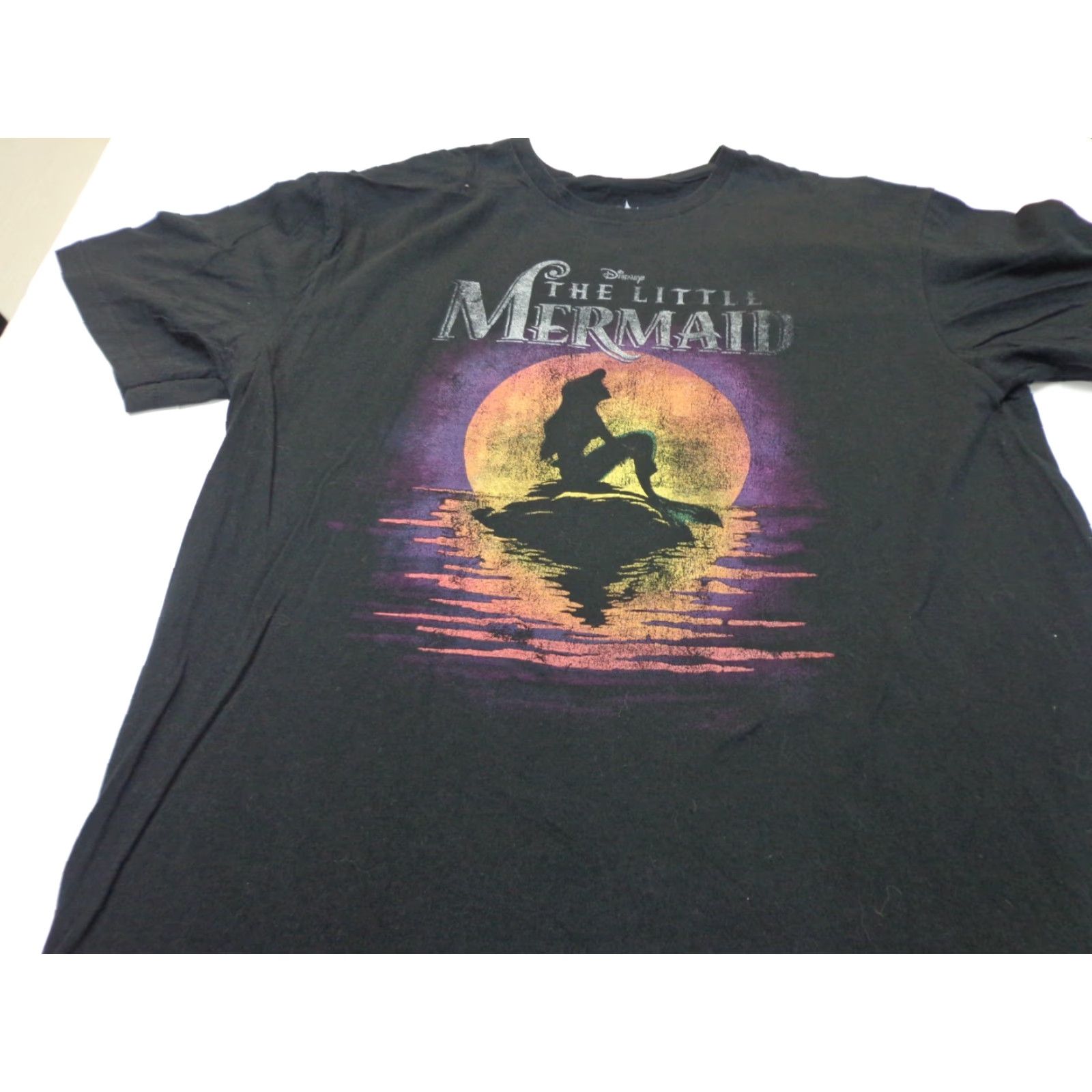 Disney The Little Mermaid Shirt Mens Large Black Disney Ariel Crew Neck Short Sleeve T-Shirt Logo Cotton Disney Mermaid Size US L / EU 52-54 / 3 - 2 Thumbnail