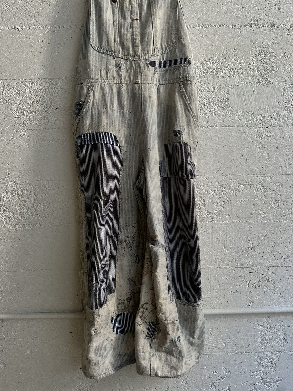 Original Montgomery × Vintage True Vintage Overalls 1940’s~50’s Thrashed and Patched Size US 29 - 2 Thumbnail