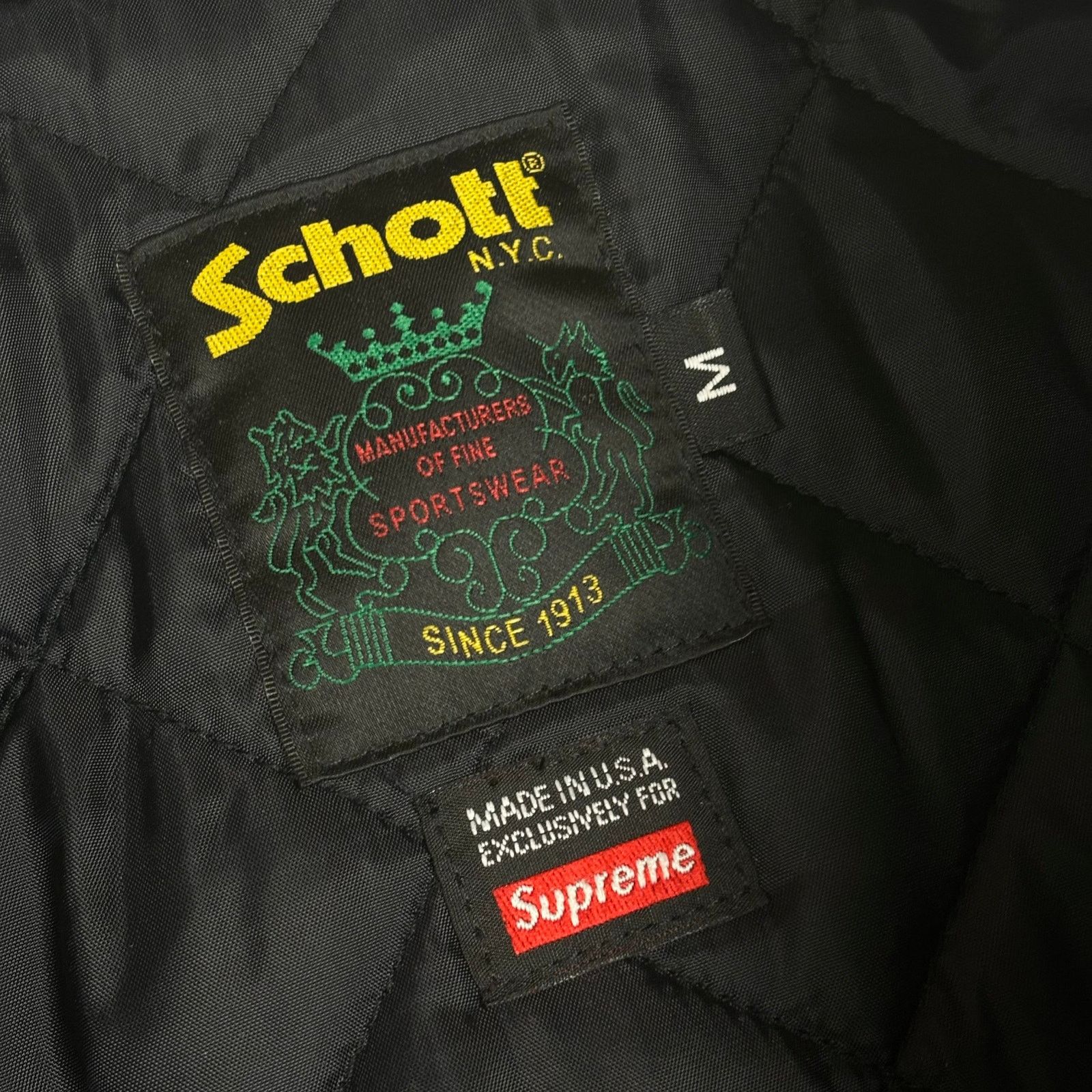 Supreme 2021 Supreme x Schott Shearling Collar Leather Puffer Jacket Size US M / EU 48-50 / 2 - 9 Thumbnail
