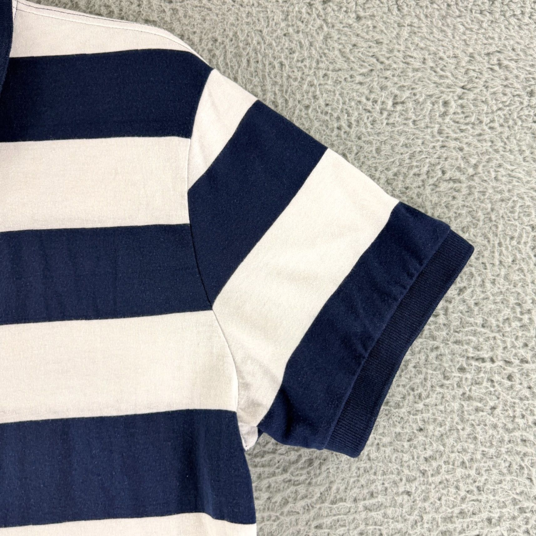 Vintage Aeropostale Polo Shirt Mens XL Blue White Striped Rugby Style Cotton Shirt Size US XL / EU 56 / 4 - 3 Thumbnail