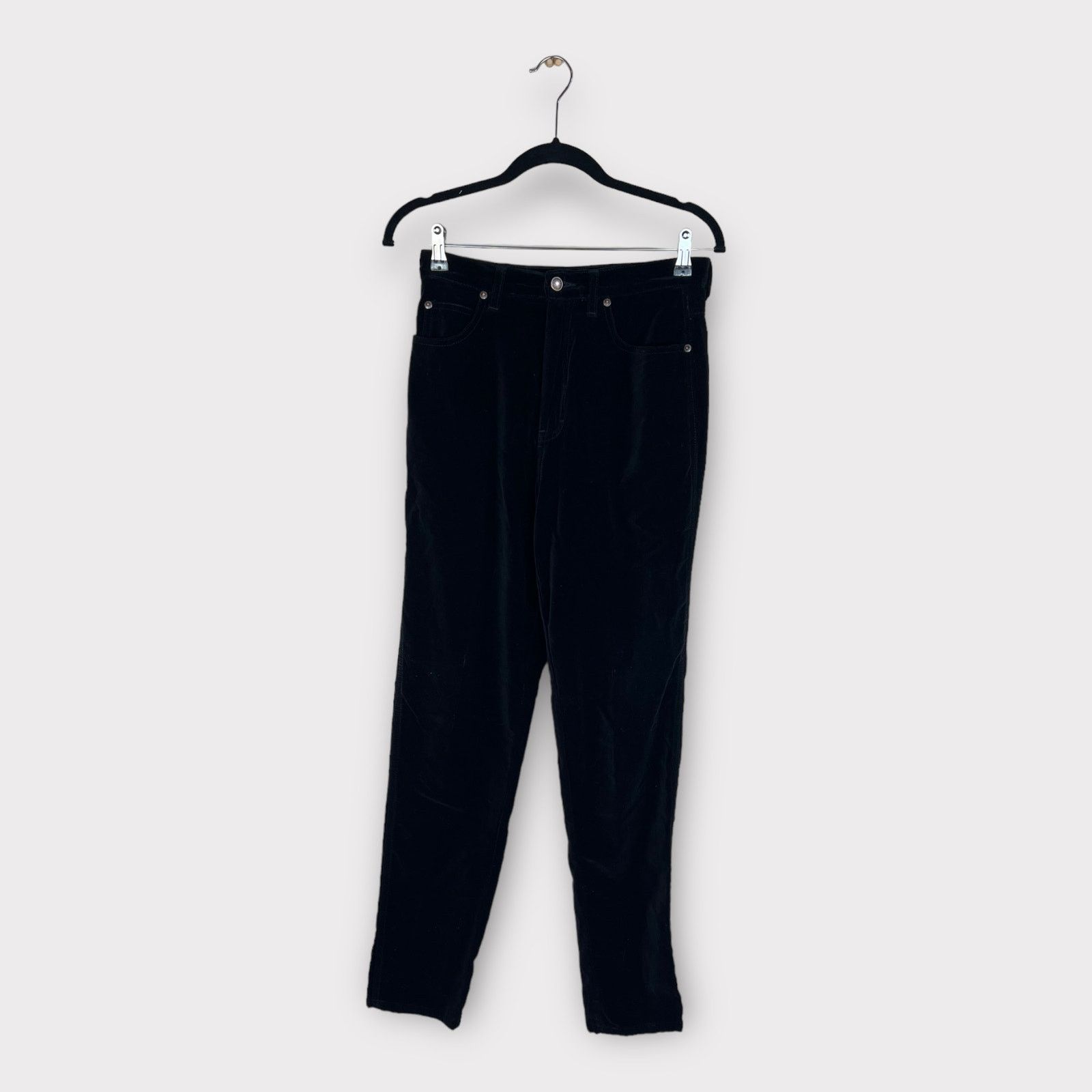 Jordache Jordache | 90s High Waist Straight Black Velvet Jeans Size 32" / US 10 / IT 46 - 5 Thumbnail