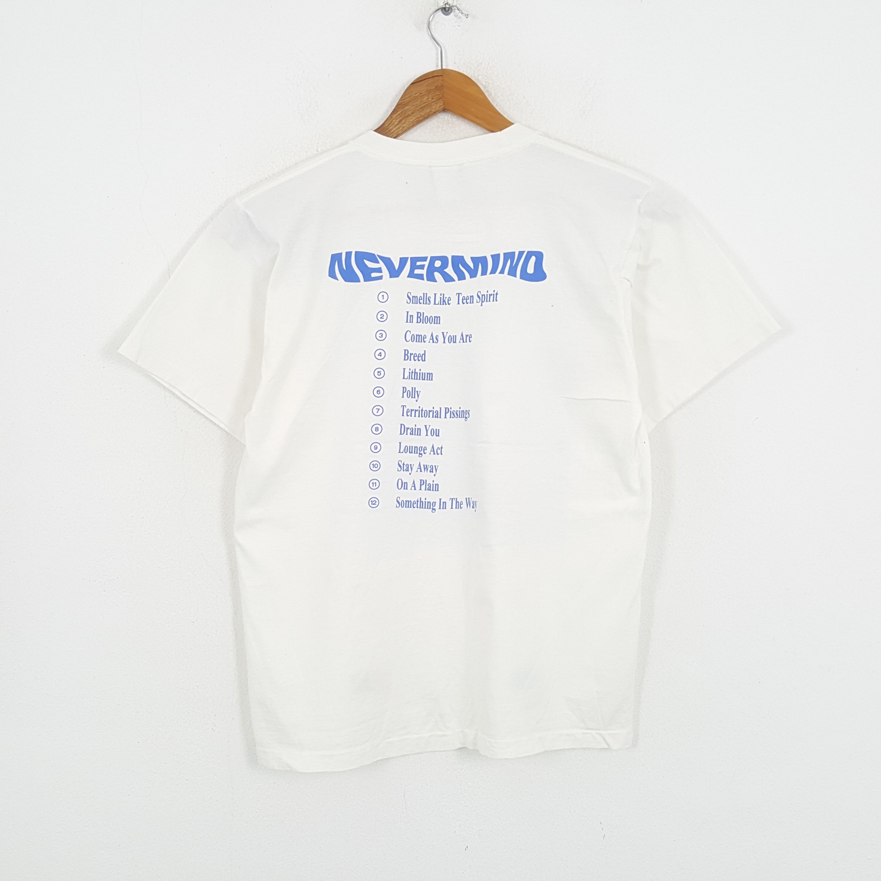Band Tees × Nirvana × Vintage Vintage NIRVANA NEVERMIND American Rock Band T-Shirt Size US M / EU 48-50 / 2 - 3 Thumbnail