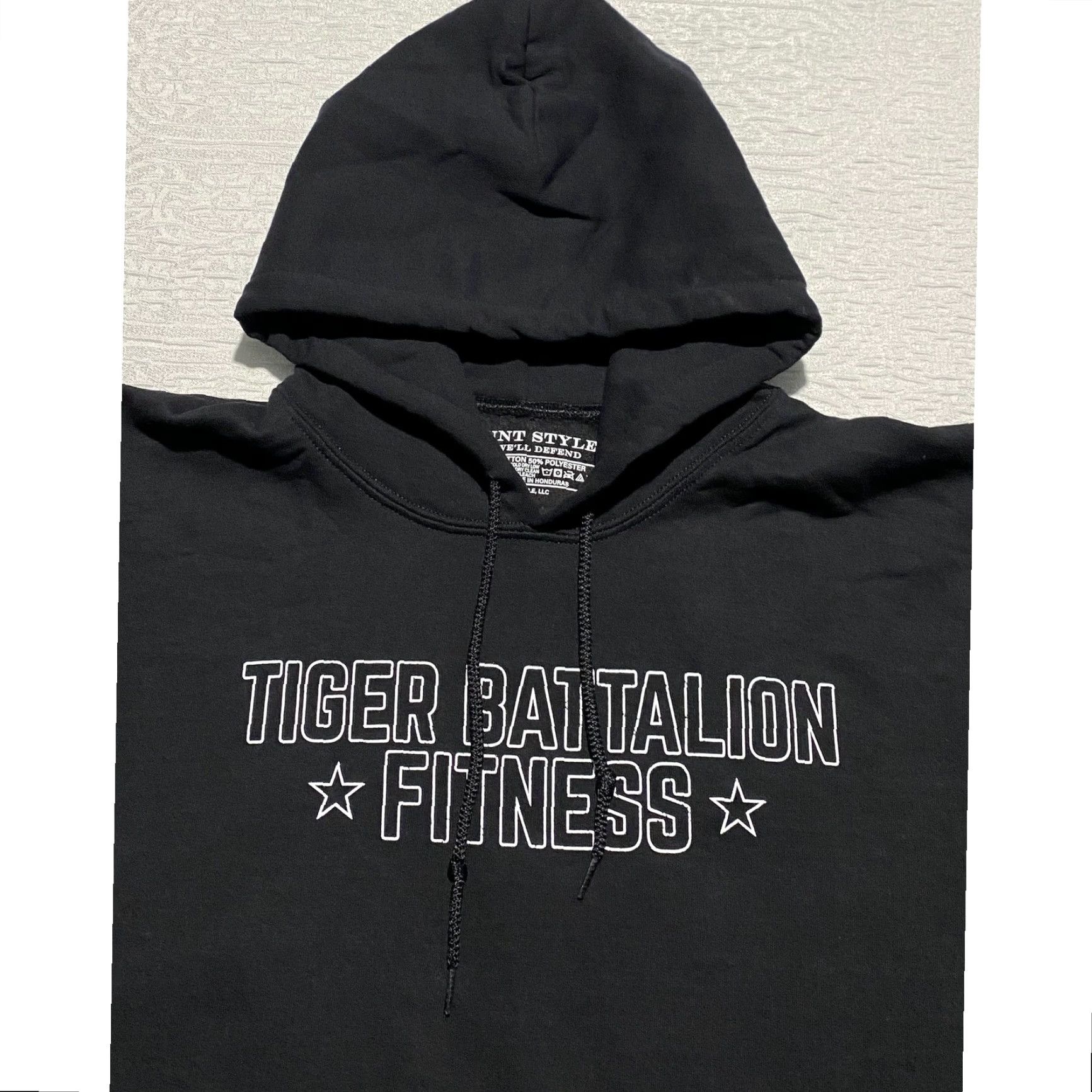 Vintage Grunt Style Hoodie Tiger Battalion Graphic Print Black DDPY Mens XL Pullover, Hooded, Pockets, Graphic, Gym & Training, Activewear, Black, XL Size US XL / EU 56 / 4 - 5 Thumbnail
