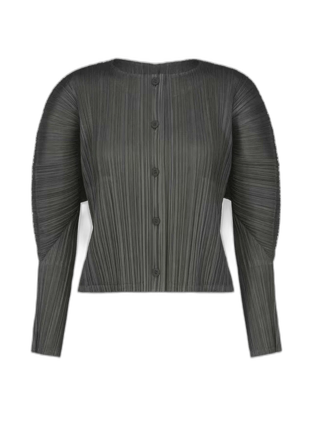 Issey Miyake Issey Miyake Charcoal Cardigan with Button Details-yf Size US M / EU 48-50 / 2 - 1 Thumbnail