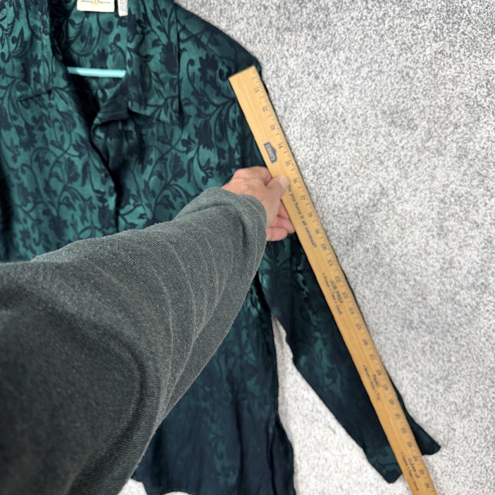 Vintage VINTAGE Jaclyn Smith Blouse Womens 16 Green Floral 90s Gothic Whimsigoth Dark Academia Shirt Size XXL / US 16-18 / IT 52-54 - 3 Thumbnail