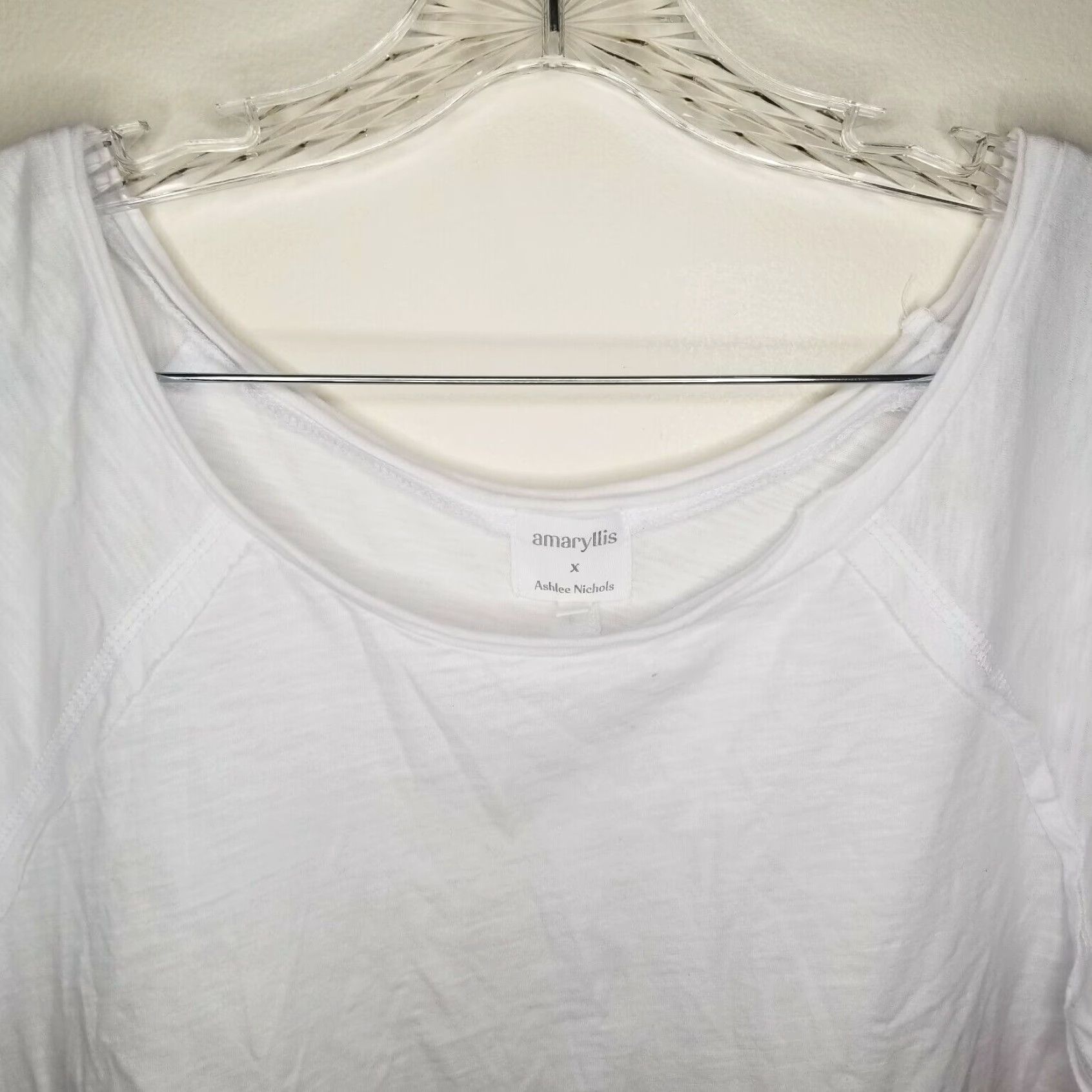 Vintage Amaryllis Ashlee Nichols Womens Flowy Round Neck Blouse White Large Size L / US 10 / IT 46 - 3 Thumbnail