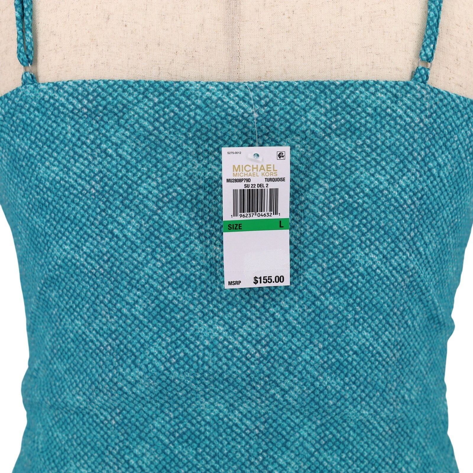 Michael Kors Michael Kors Women Turquoise Camisole Midi Dress Size L Size L / US 10 / IT 46 - 4 Thumbnail