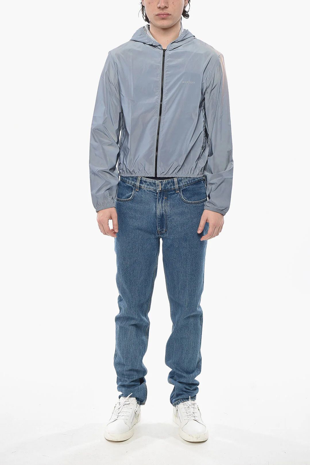 Givenchy og1mm0326 Reflective Nylon Windbreaker Jacket in Sliver Size US S / EU 44-46 / 1 - 4 Thumbnail