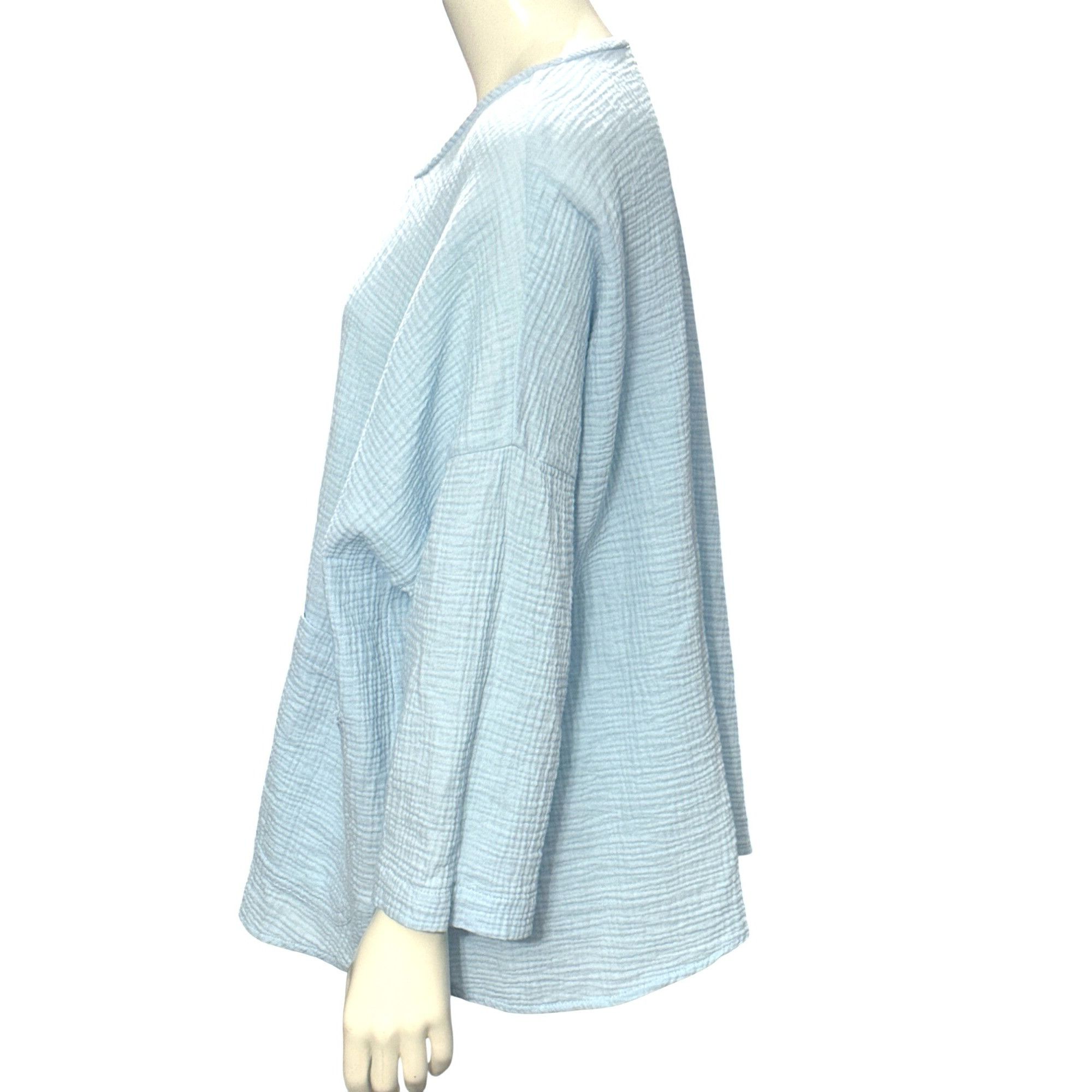 Other CCC Light Blue Cotton Boxy Top All Cotton Front Pockets Long Size XL / US 12-14 / IT 48-50 - 2 Thumbnail