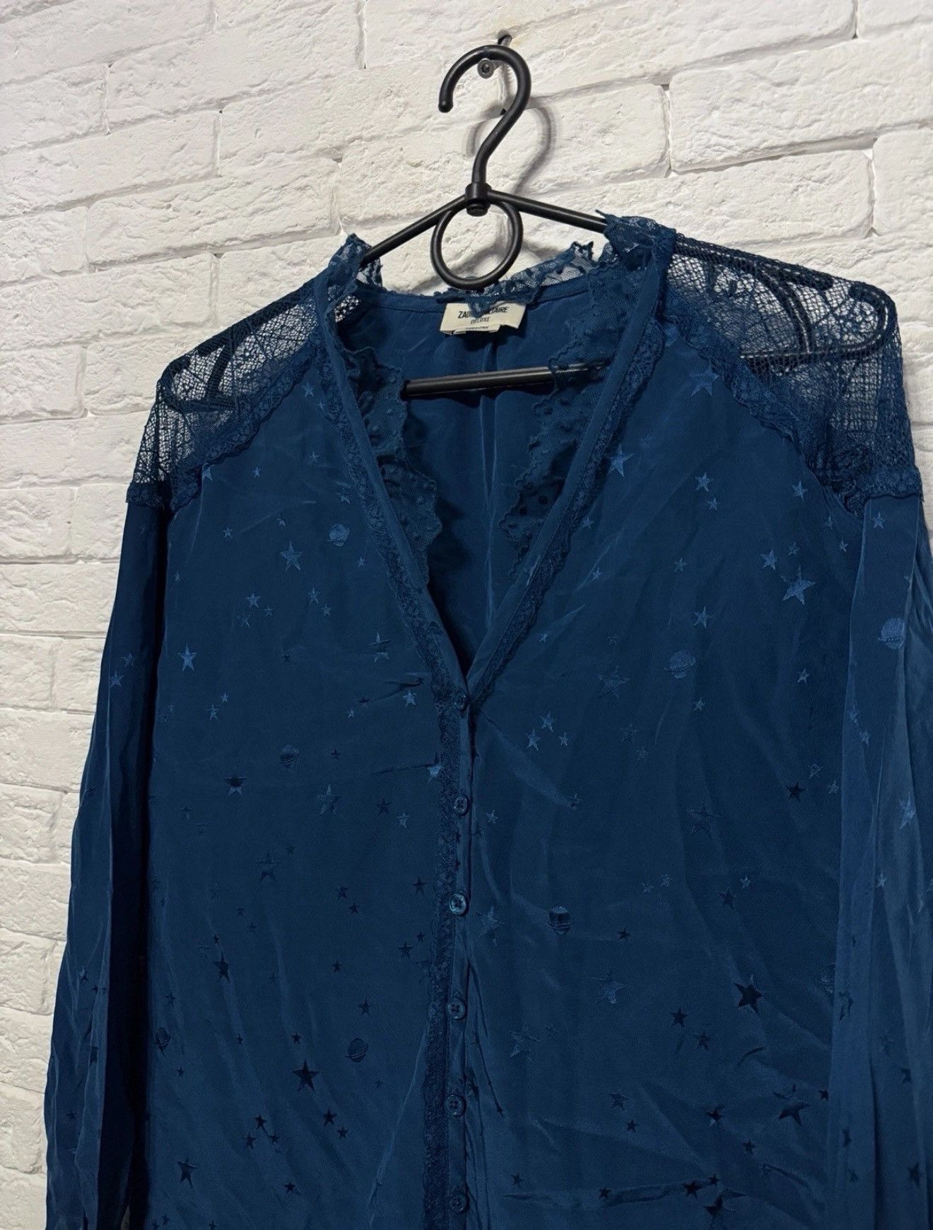 Zadig & Voltaire Zadig&Voltaire Taki Jac Deluxe 100% Silk Blouse Night Patern Size S / US 4 / IT 40 - 2 Thumbnail