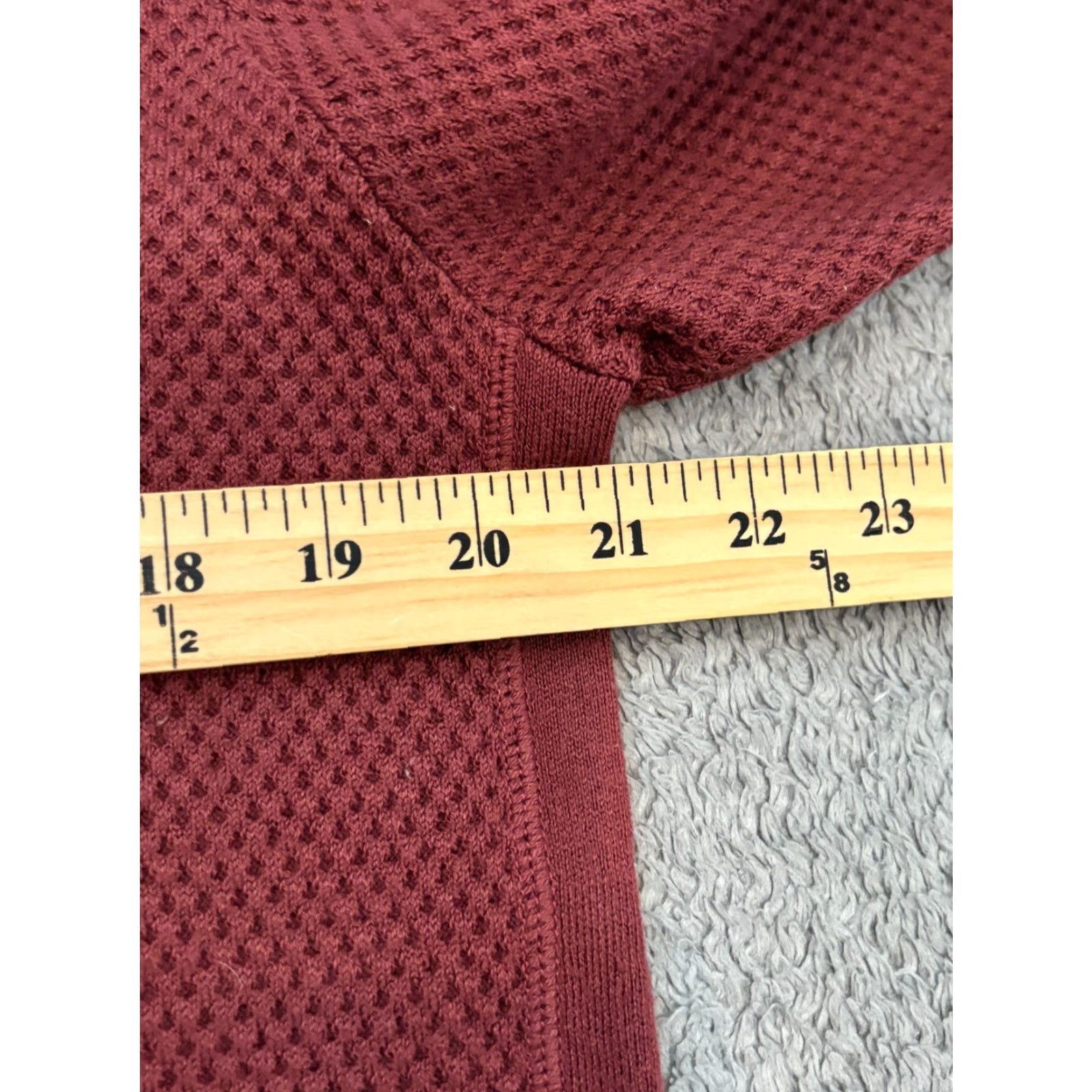 Athleta Athleta Thermal Honeycomb Sweater Waffle Knit Merino 870515 Womens Large Maroon Size L / US 10 / IT 46 - 3 Thumbnail