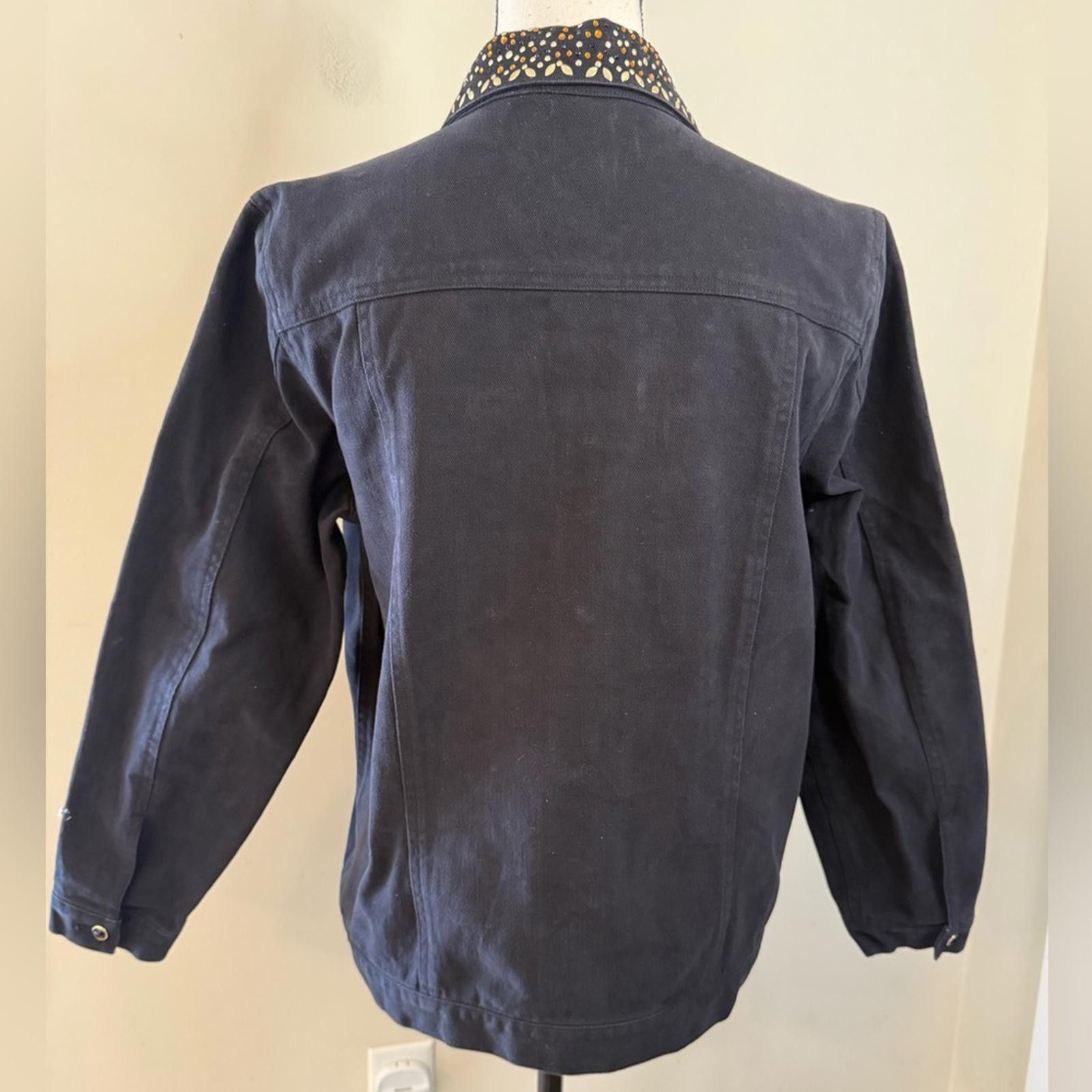 Other Laura Ashley black denim jacket jewel embellished SZ M Size M / US 6-8 / IT 42-44 - 5 Thumbnail