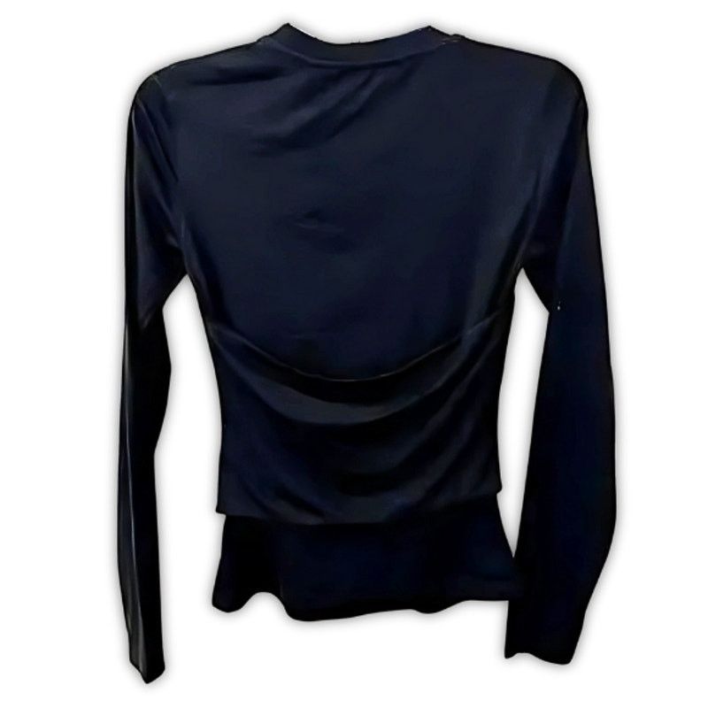 Other Vero Moda Nelly Top Ruched Knit Long Sleeves Black XS NWT Size XS / US 0-2 / IT 36-38 - 5 Thumbnail