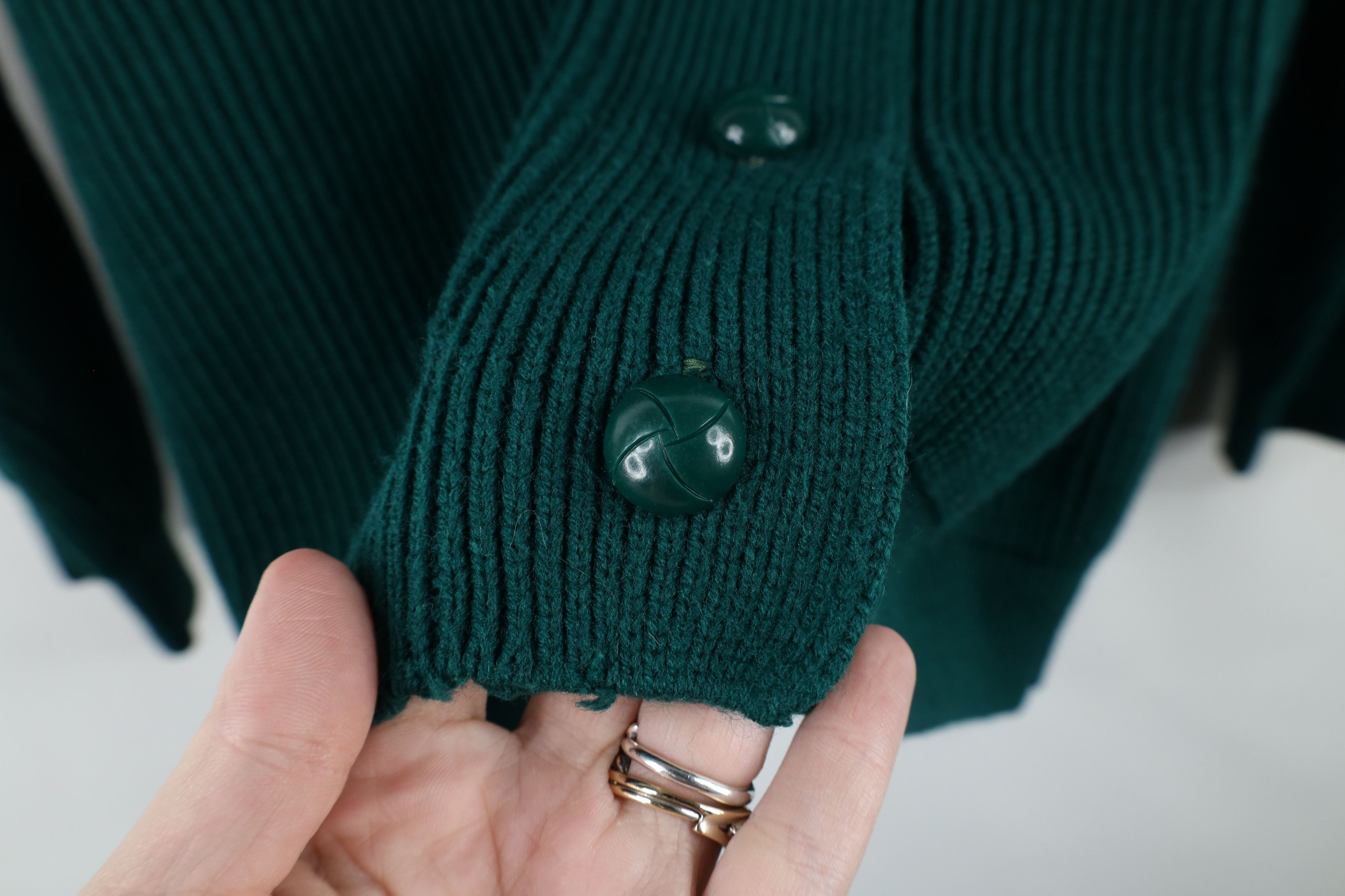 Vintage Vintage 70s Streetwear Ribbed Knit Shawl Cardigan Sweater Size L / US 10 / IT 46 - 5 Thumbnail