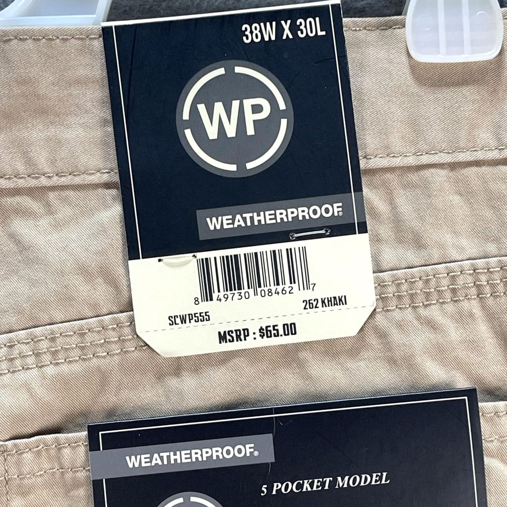 Weatherproof Weatherproof Pants Mens 38x30 Khaki Classic Straight Leg 5 Pocket Twill SCWP555 Size US 38 / EU 54 - 6 Thumbnail