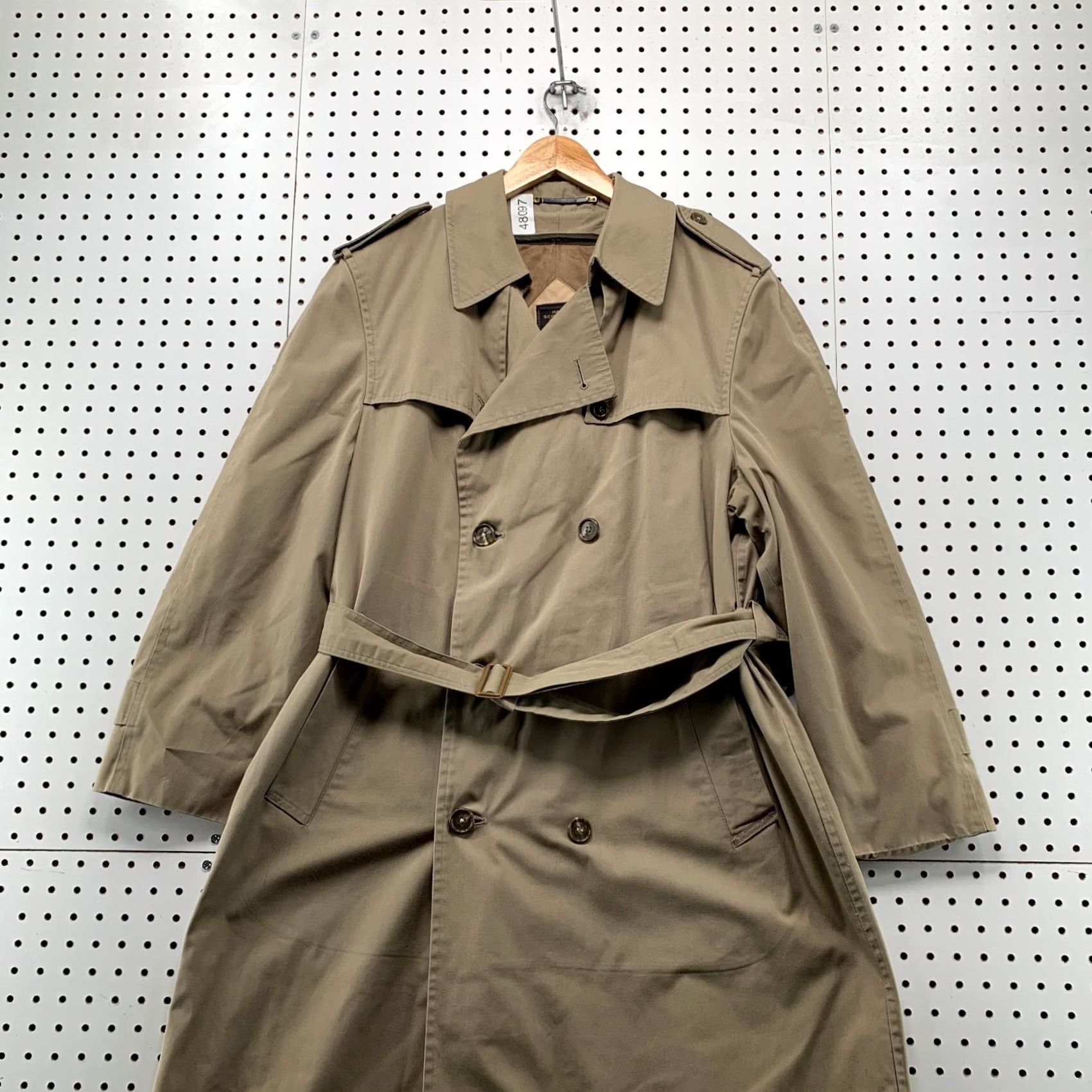 Hart Schaffner Marx VINTAGE Hart Schaffner Marx Trench Coat Mens 42R Wool Double Breast Corporate Coat Size US XS / EU 42 / 0 - 4 Thumbnail