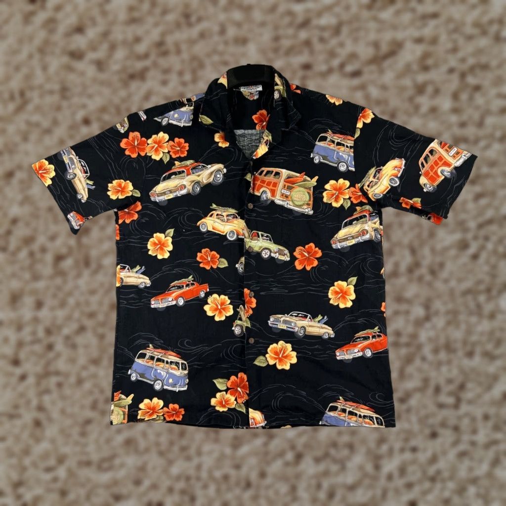Vintage Pacific Legend Shirt Mens XL Black Floral Classic Cars Hawaiian Cotton Size US XL / EU 56 / 4 - 1 Thumbnail