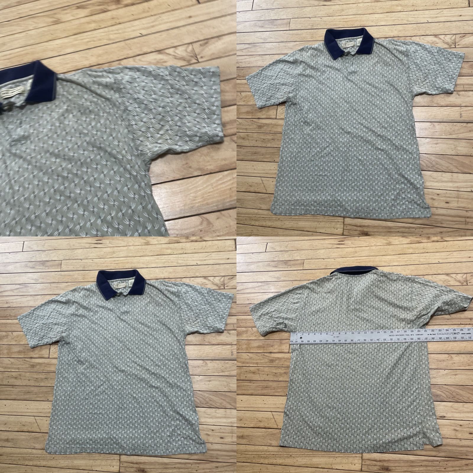 Vintage VINTAGE M.E. Sport Polo Shirt Men M Green Blue Geometric 90s Streetwear Y2k Prep Polo Mens Short Sleeve Button Collar Size US M / EU 48-50 / 2 - 10 Thumbnail