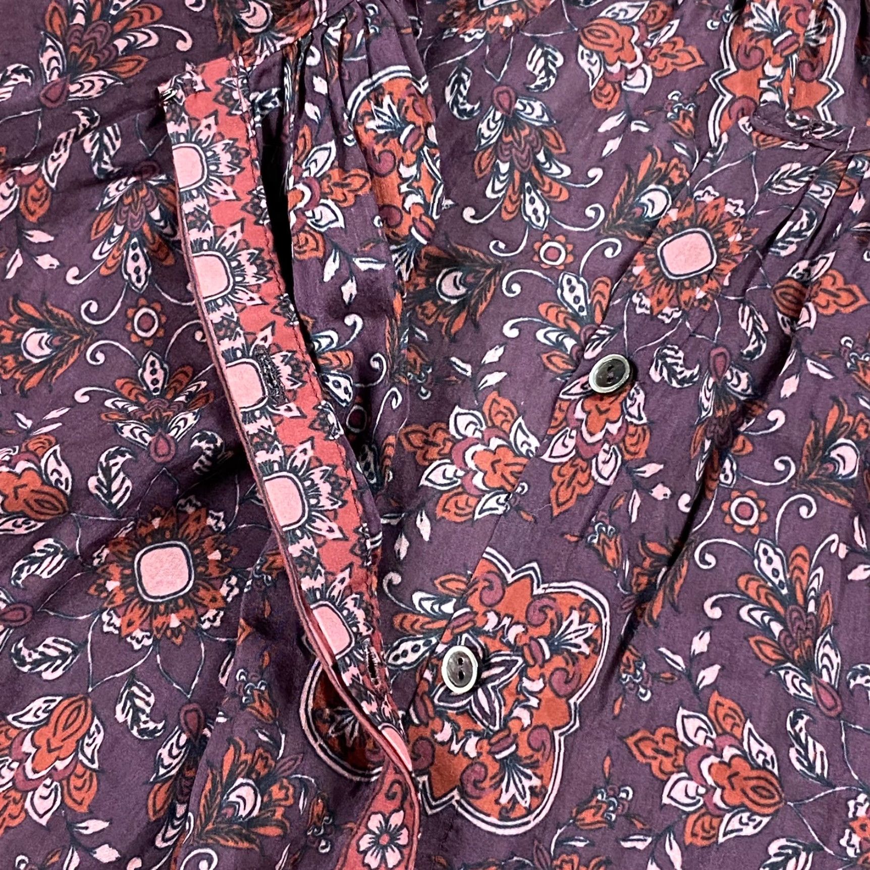 KOBI HALPERIN KOBI HALPERIN Multicolor Silk Blouse Long Puffy Sleeve Silk Blend Size M Womens Paisley Pattern Balloon Sleeve Stand Collar Dry Clean Only Size M / US 6-8 / IT 42-44 - 5 Thumbnail