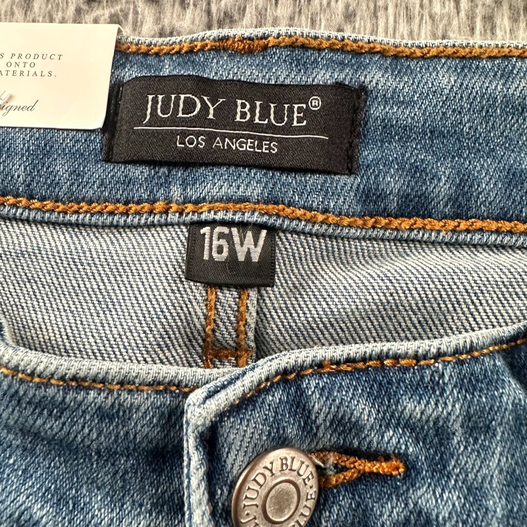 Vintage Judy Blue Jeans Womens 16W 90s Straight High Waist Cargo Light Blue NWT Size 38" / US 16 / IT 52 - 4 Thumbnail