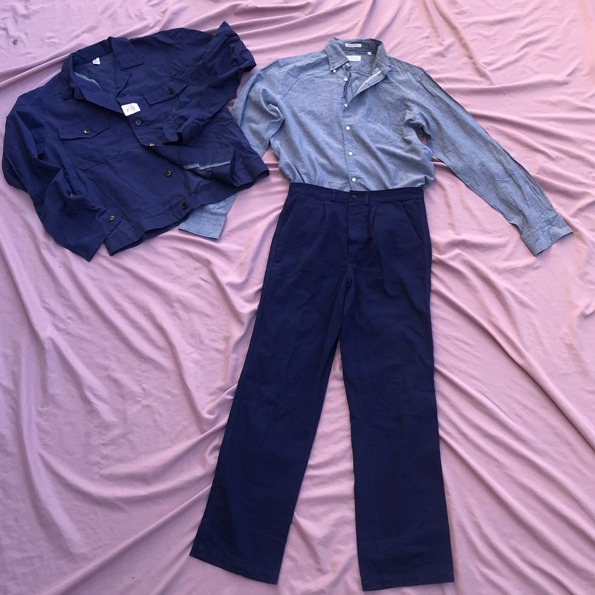 Other × Self Edge NWT SELVEDGE 80s CROPPED CHORE JACKET Size US M / EU 48-50 / 2 - 8 Thumbnail