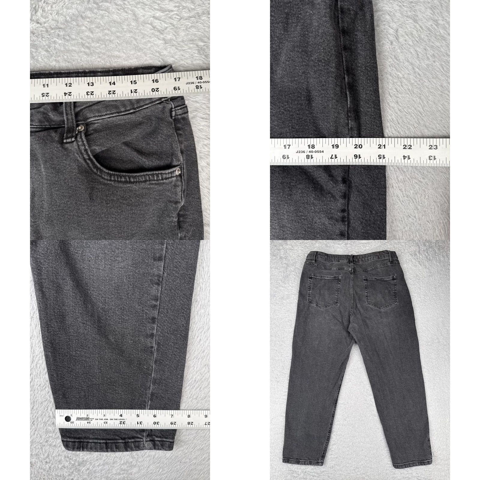 Vintage Wild Fable Jeans Womens 16 Black Gray Wash Straight Leg Stretch Denim 5 Pocket Size 38" / US 16 / IT 52 - 9 Thumbnail