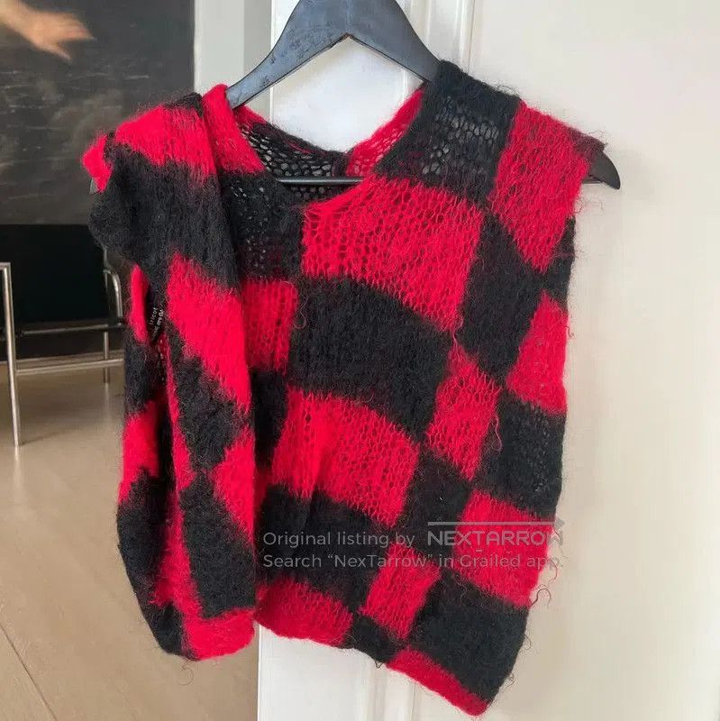 Comme des Garcons COMME des GARÇONS Red and Black Knit Top . Size M / US 6-8 / IT 42-44 - 1 Thumbnail