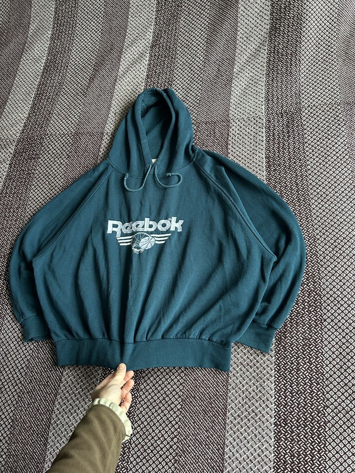 Reebok × Vintage Reebok Baggy Fit Hoodie Streetwear Big Logo Size L / XL Size US L / EU 52-54 / 3 - 2 Thumbnail