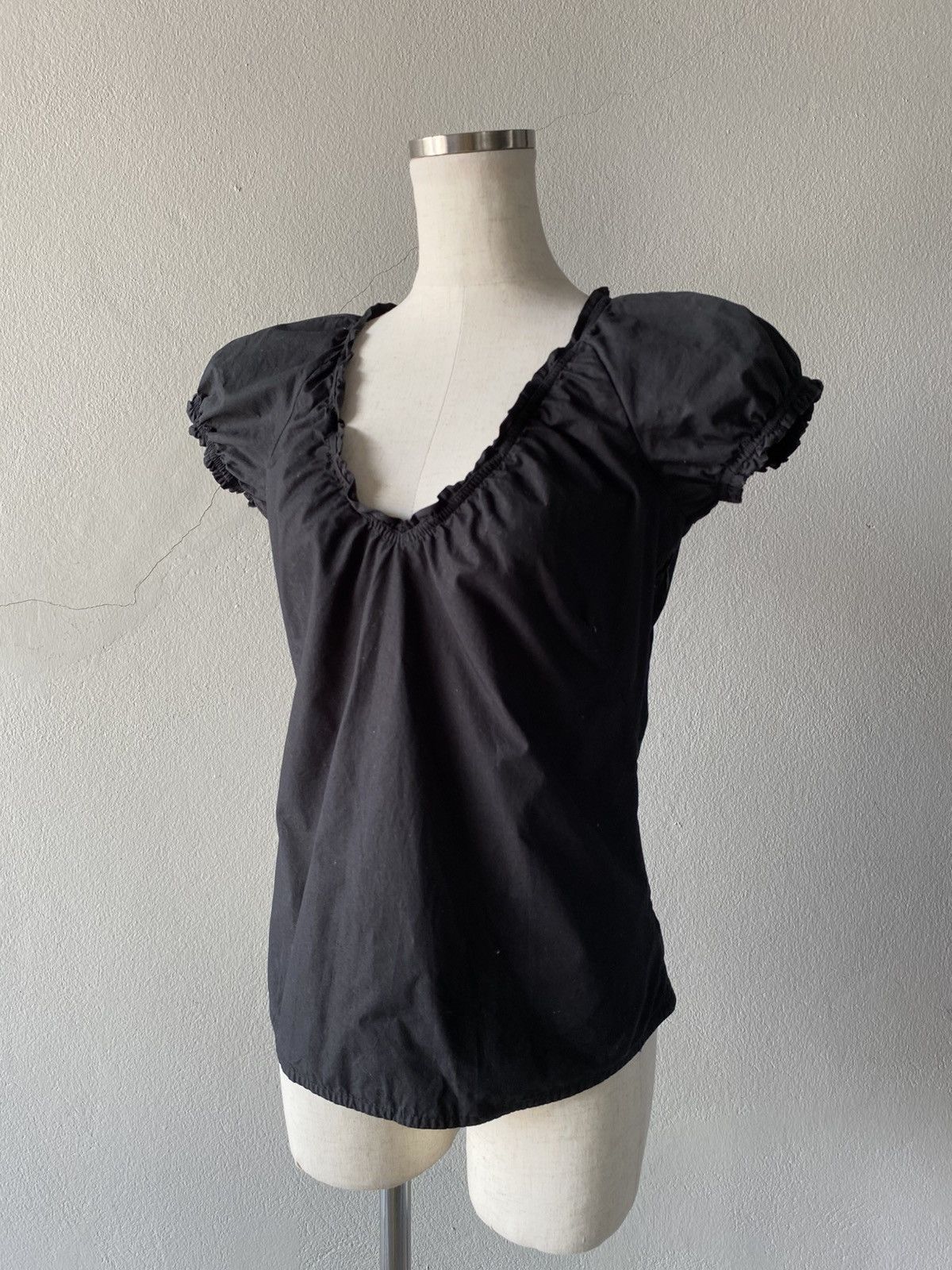 Isabel Marant * Isabel Marant Black Ruffled Puff-Sleeve Blouse. Size S / US 4 / IT 40 - 6 Thumbnail