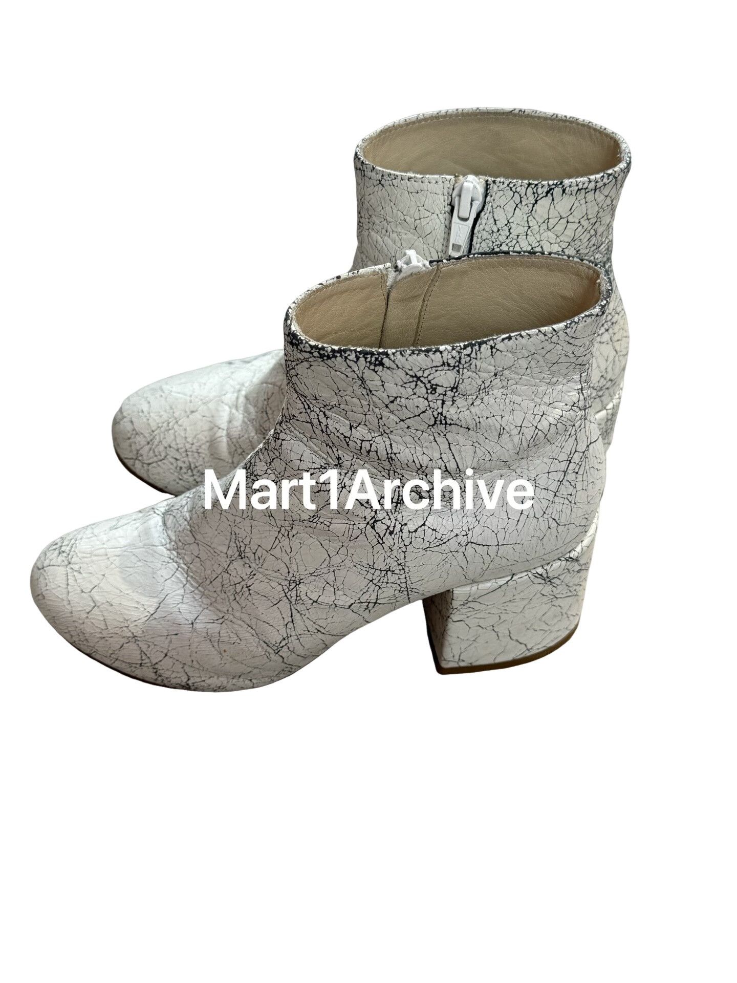 Maison Margiela MM6 Maison Margiela Cracked Leather Boots Size 37.5 Size US 7.5 / IT 37.5 - 1 Thumbnail