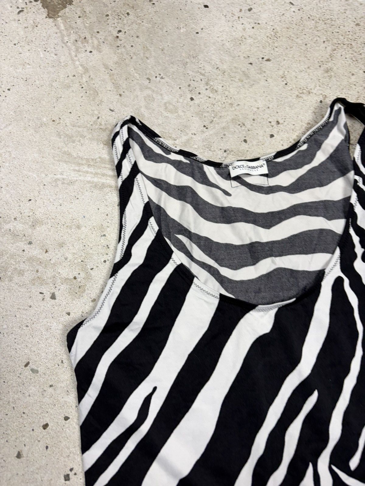 Dolce & Gabbana Vintage 2000s Dolce & Gabbana Underwear Zebra Print Tank Size S / US 4 / IT 40 - 7 Thumbnail