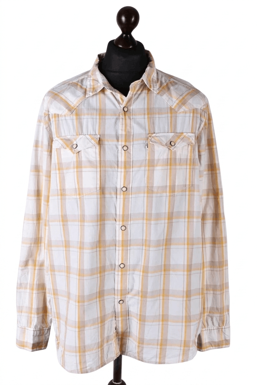 Levi's Levi's Plaid Pearl Snap Western Long Sleeve Shirt Size US XL / EU 56 / 4 - 1 Thumbnail