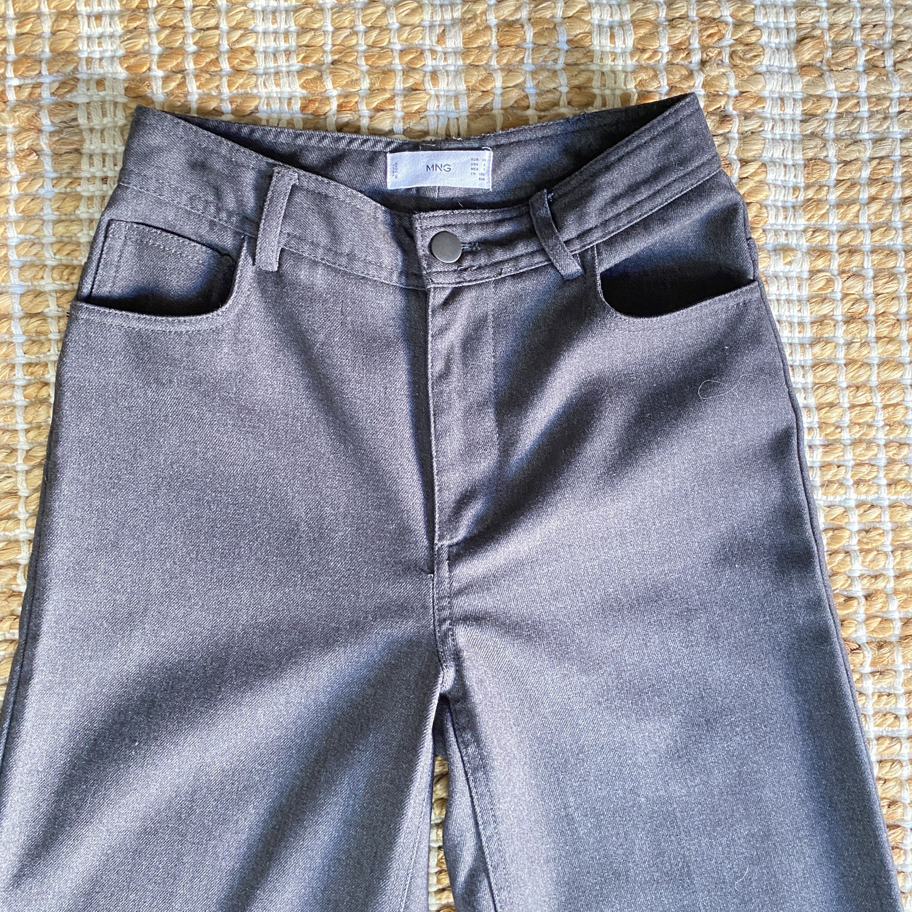 Mango Mango Charcoal Grey High Waisted Wide Leg Tailored Pants Size 26" / US 2 / IT 38 - 10 Thumbnail