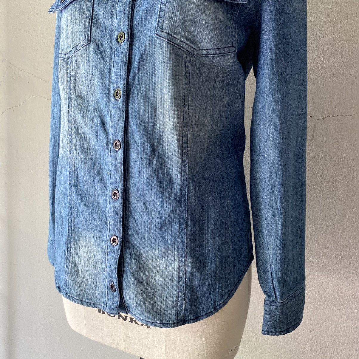 LIZ LISA LIZ LISA döll Light Blue Denim High-Collar Shirt Size M / US 6-8 / IT 42-44 - 15 Thumbnail