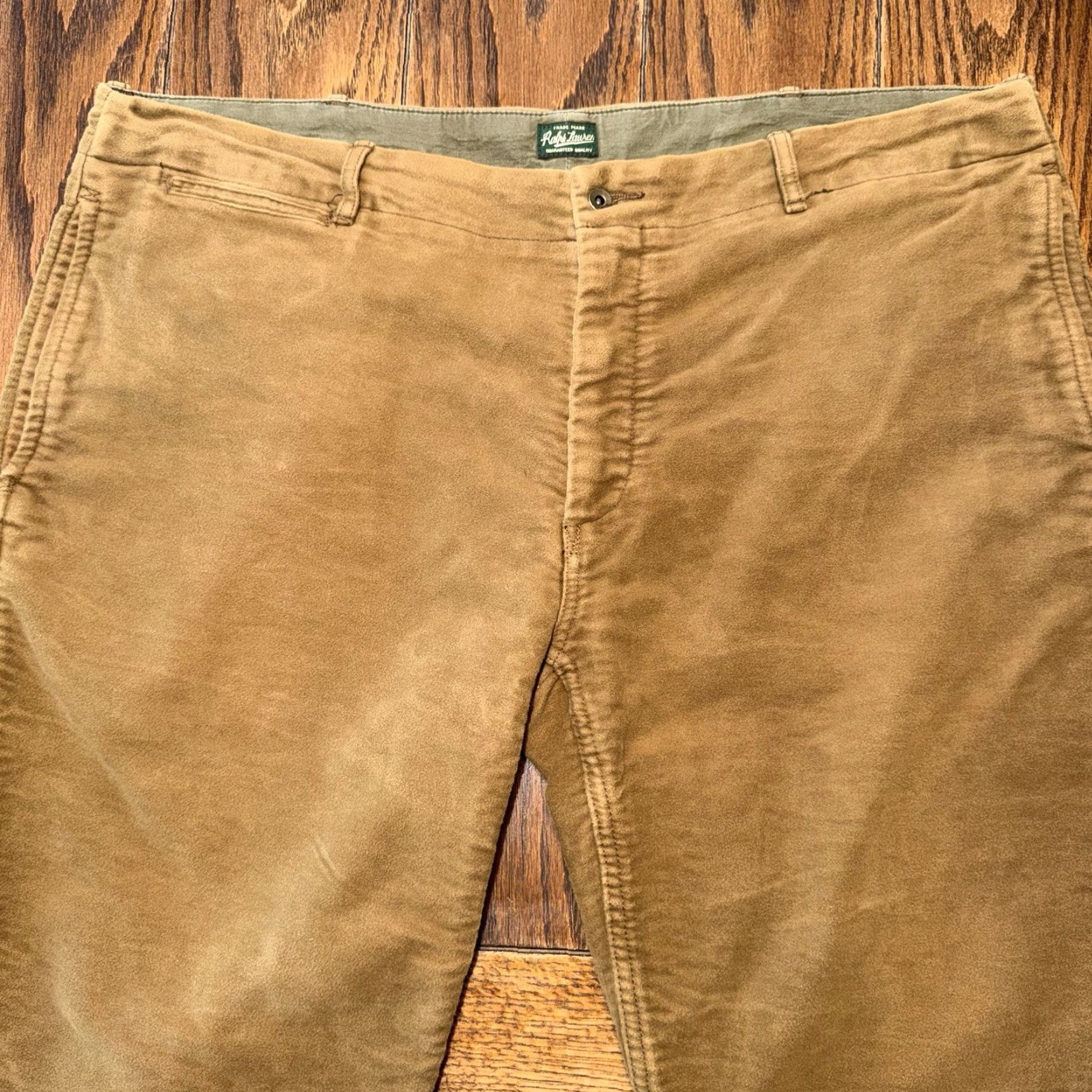 Polo Ralph Lauren VINTAGE Polo Ralph Lauren Suffield Pant Moleskin 42x30 Straight Brown Pockets - Polo Ralph Lauren Pants Size US XL / EU 56 / 4 - 2 Thumbnail