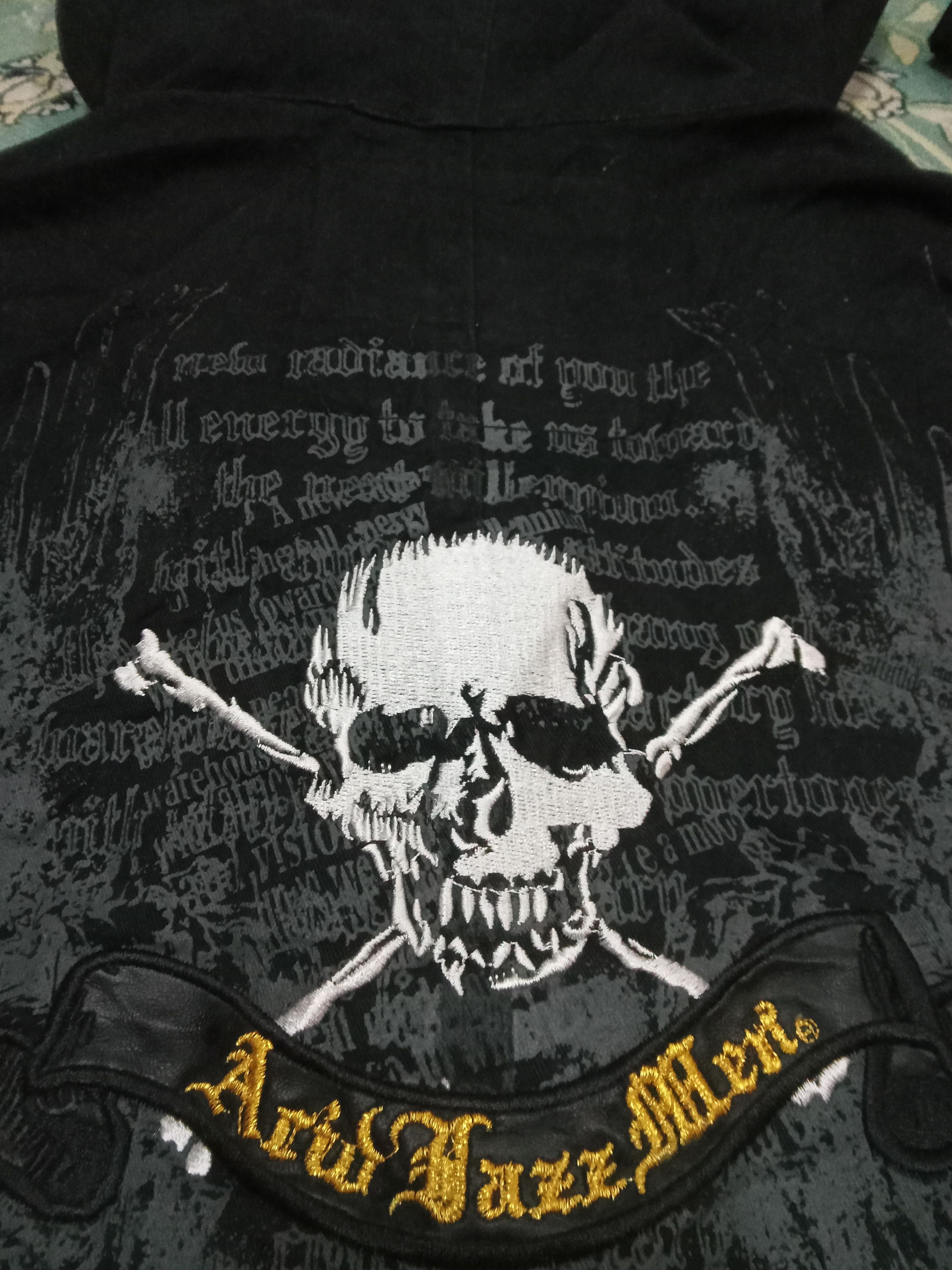 Japanese Brand Arid Jazz Men - Rare Skull Design Hoodie Zipped Long Jacket Size US L / EU 52-54 / 3 - 11 Thumbnail