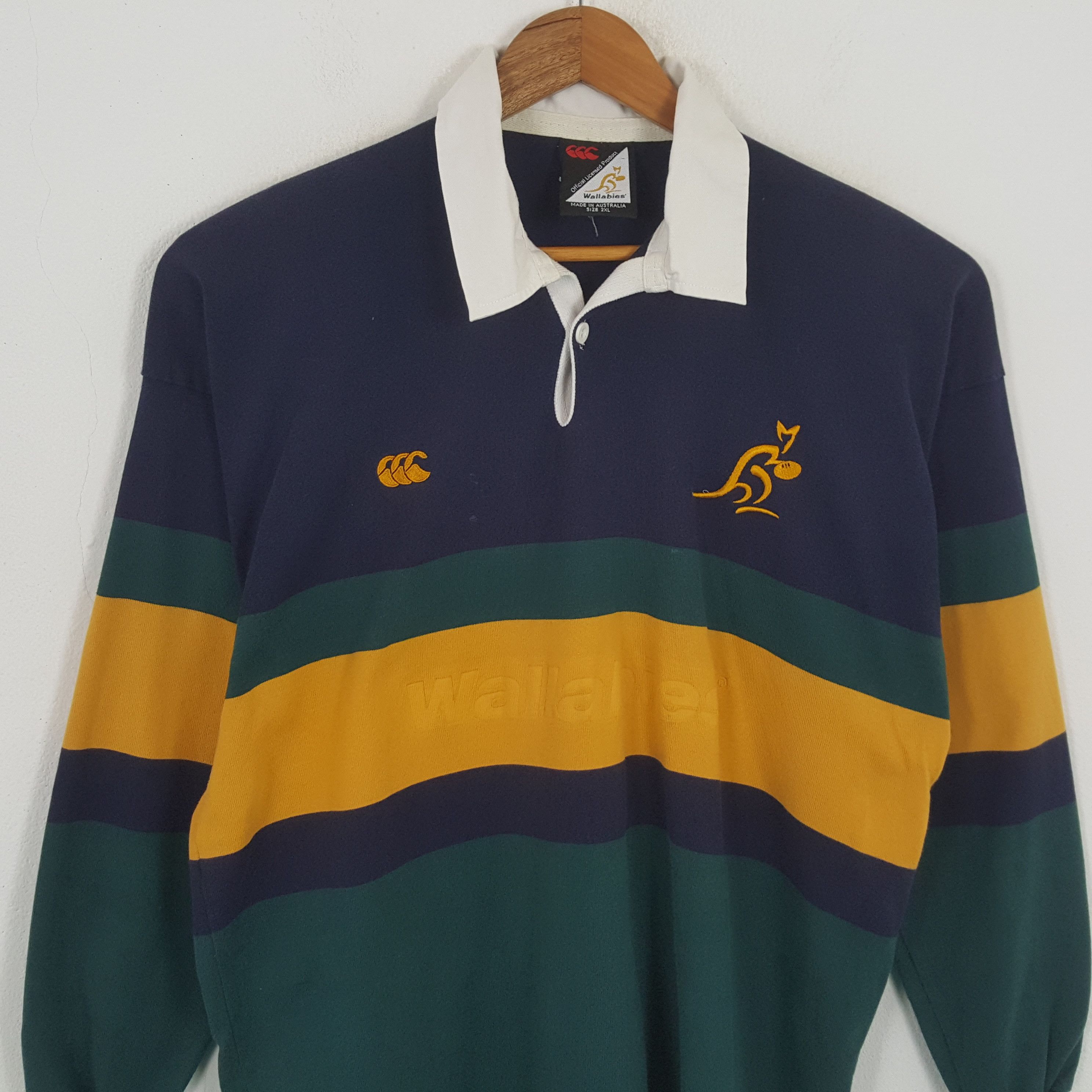 Canterbury of New Zealand × Vintage Vintage CANTERBURRY WALABIES Australia Rugby Team Jersey Size US XXL / EU 58 / 5 - 2 Thumbnail
