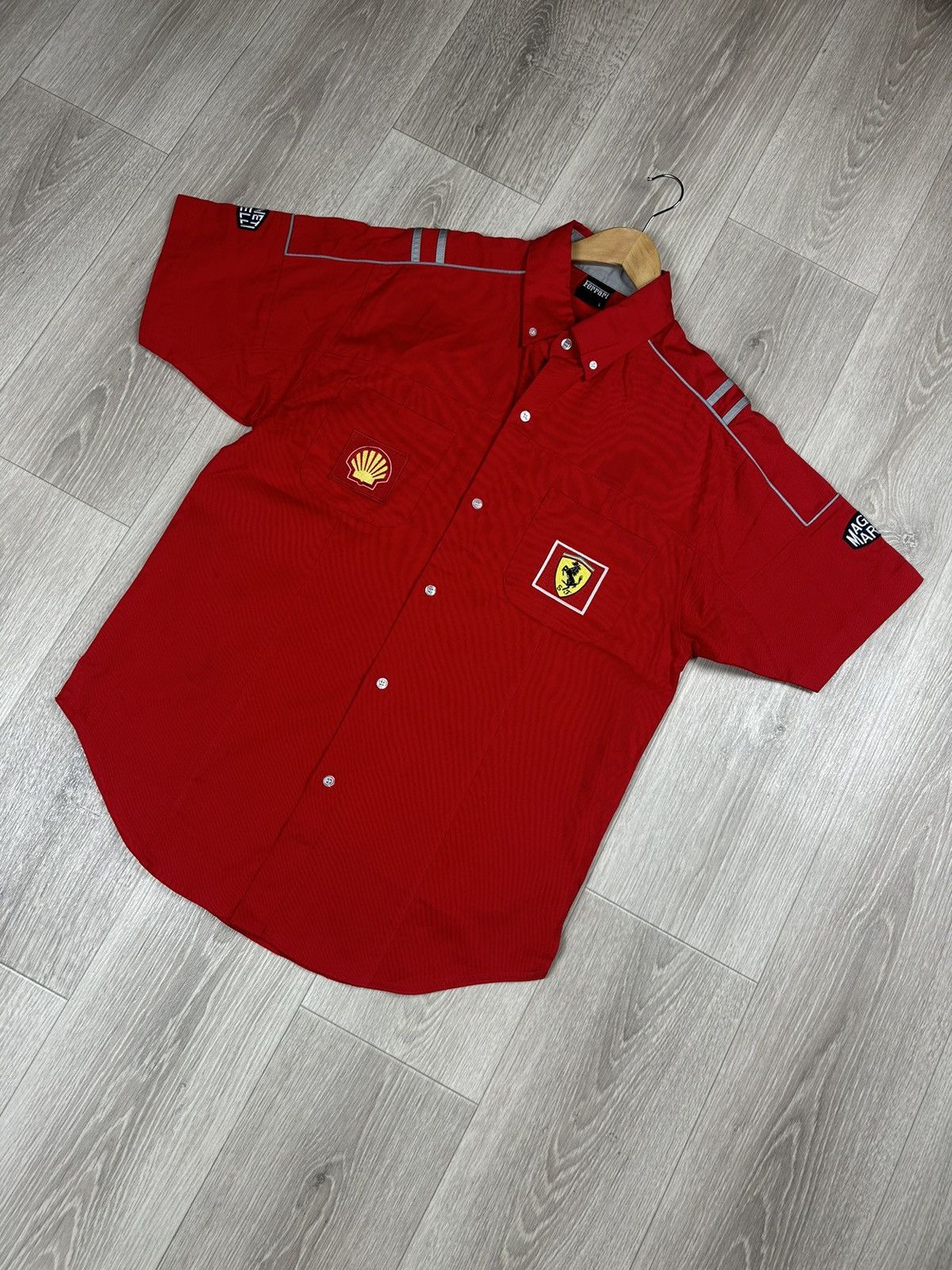 Ferrari × Vintage Vintage Ferrari 90s Racing Shirt Button Shell Size US L / EU 52-54 / 3 - 3 Thumbnail