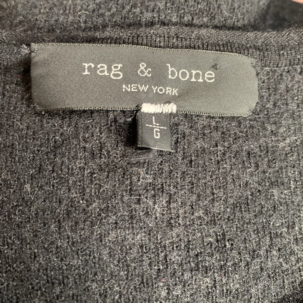Rag & Bone Rag & Bone Dark Charcoal Gray Wool Blend Neutral Knit Pullov Size L / US 10 / IT 46 - 8 Thumbnail