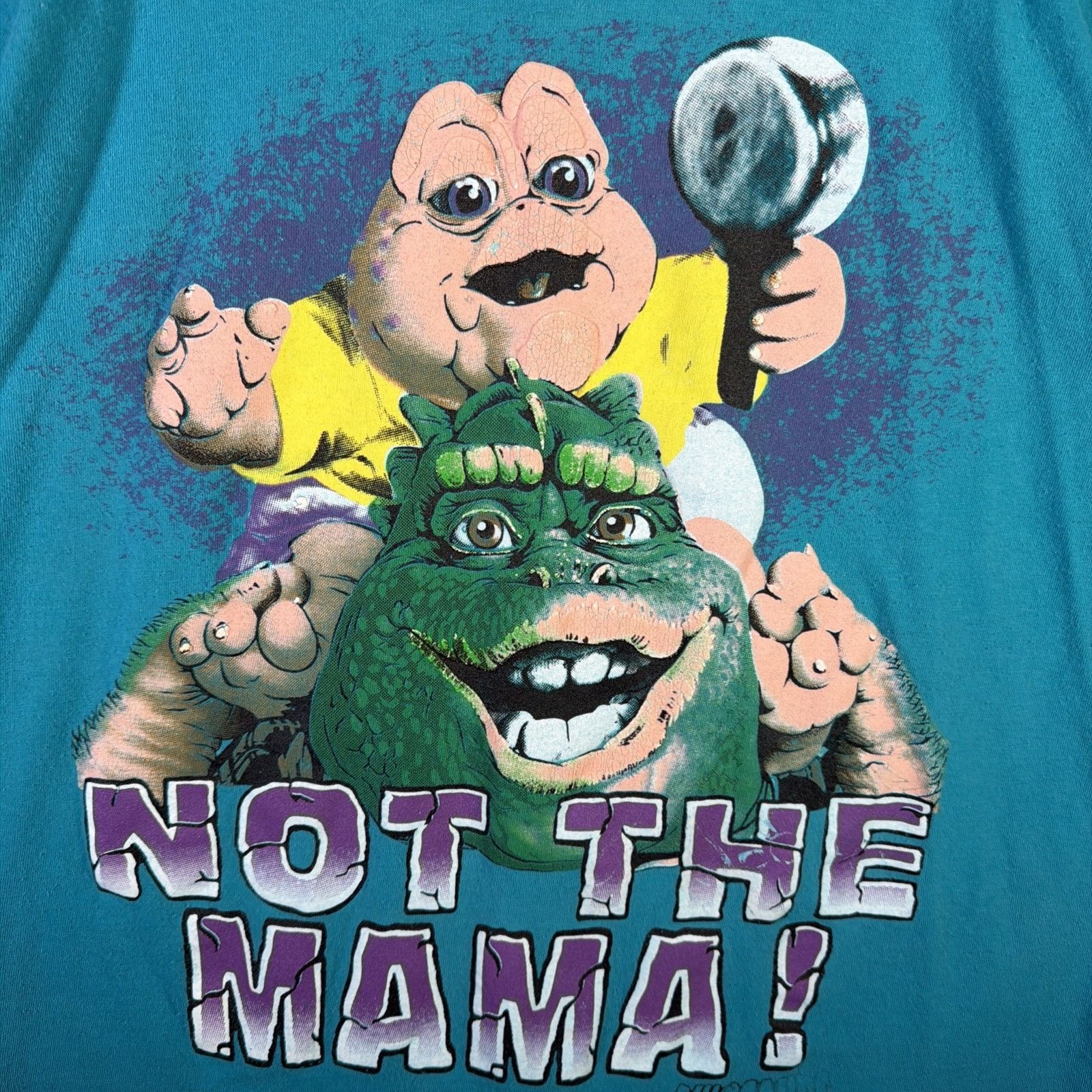 Vintage Vintage Dinosaurs Shirt Mens Large Green 90s Cartoon TV Show Size US L / EU 52-54 / 3 - 2 Thumbnail